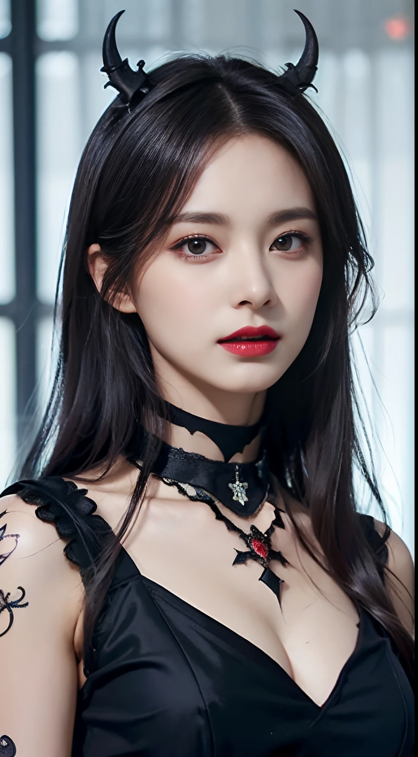 (highest quality,4K,8k,High resolution,masterpiece:1.2),Very detailed,Realistic,Horror,Fine grain,Detailed lips,Horrible design,humanoid,Ominous Presence,Sparkling Gems,Otherworldly beauty,Ominous look,Dark atmosphere,A devilish figure,Malicious Aura,Dazzling Jewels,Mysterious glow,Dark Environment,Otherworldly entities,Sharp corners,Sharp Fangs,superpower,Glowing Eyes,ominous silhouette,Ominous Presence,Sharp Claws,Mysterious Background,Distorted features,Shimmering armor,Frightening Signs,haunting visage,Malicious witch,Creepy Appearance,Spectral brilliance,Terrifying Demon,Ominous horn,Malicious smile,Awe-inspiring sights,Fear-inducing features,Lurking Shadow,Terrifying Charm,Magical Jewelry,Evil incarnate,Exquisite detail,Demonic magic