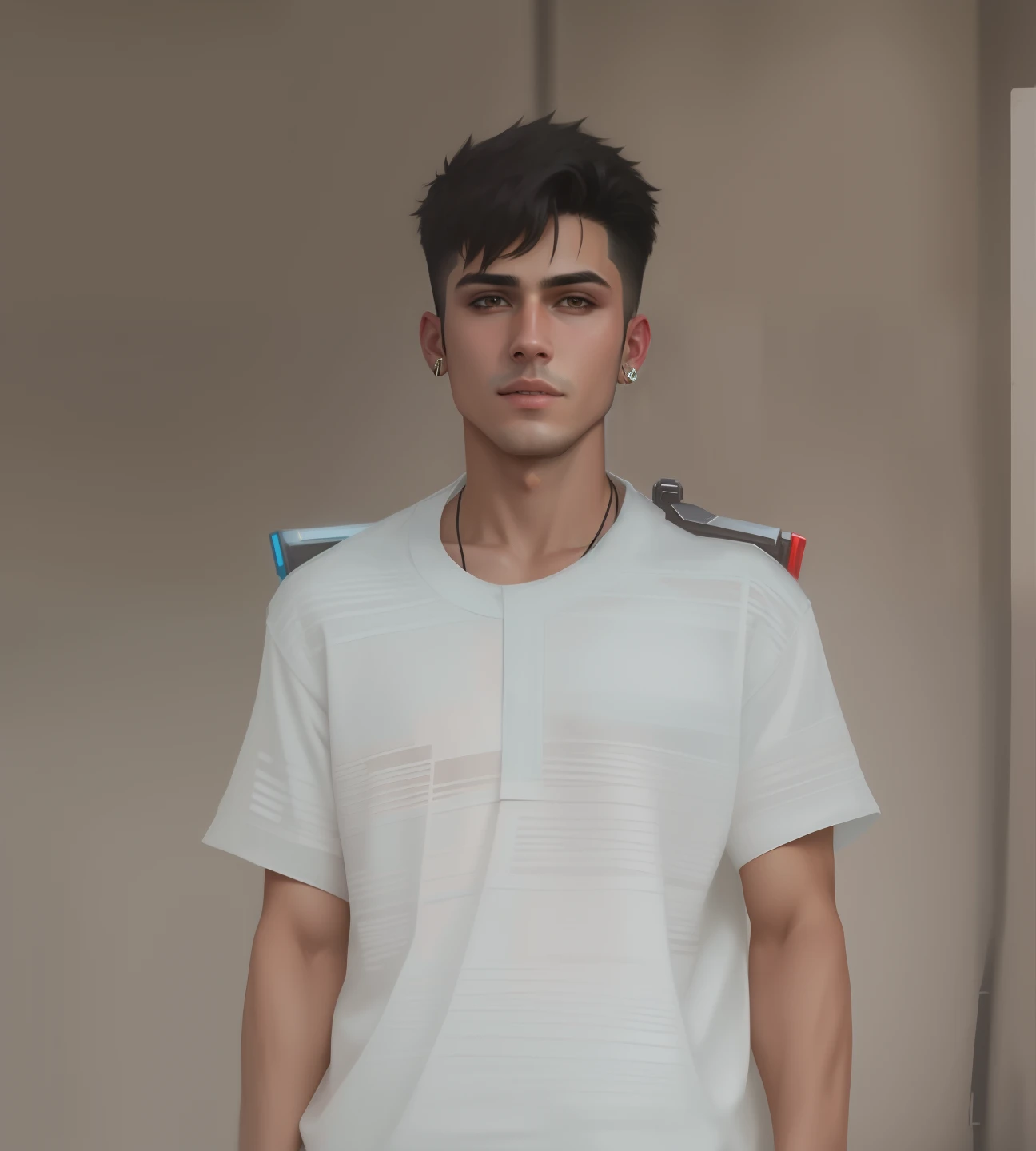 Change background cyberpunk handsome boy, realistic face, 8k, ultra realistic