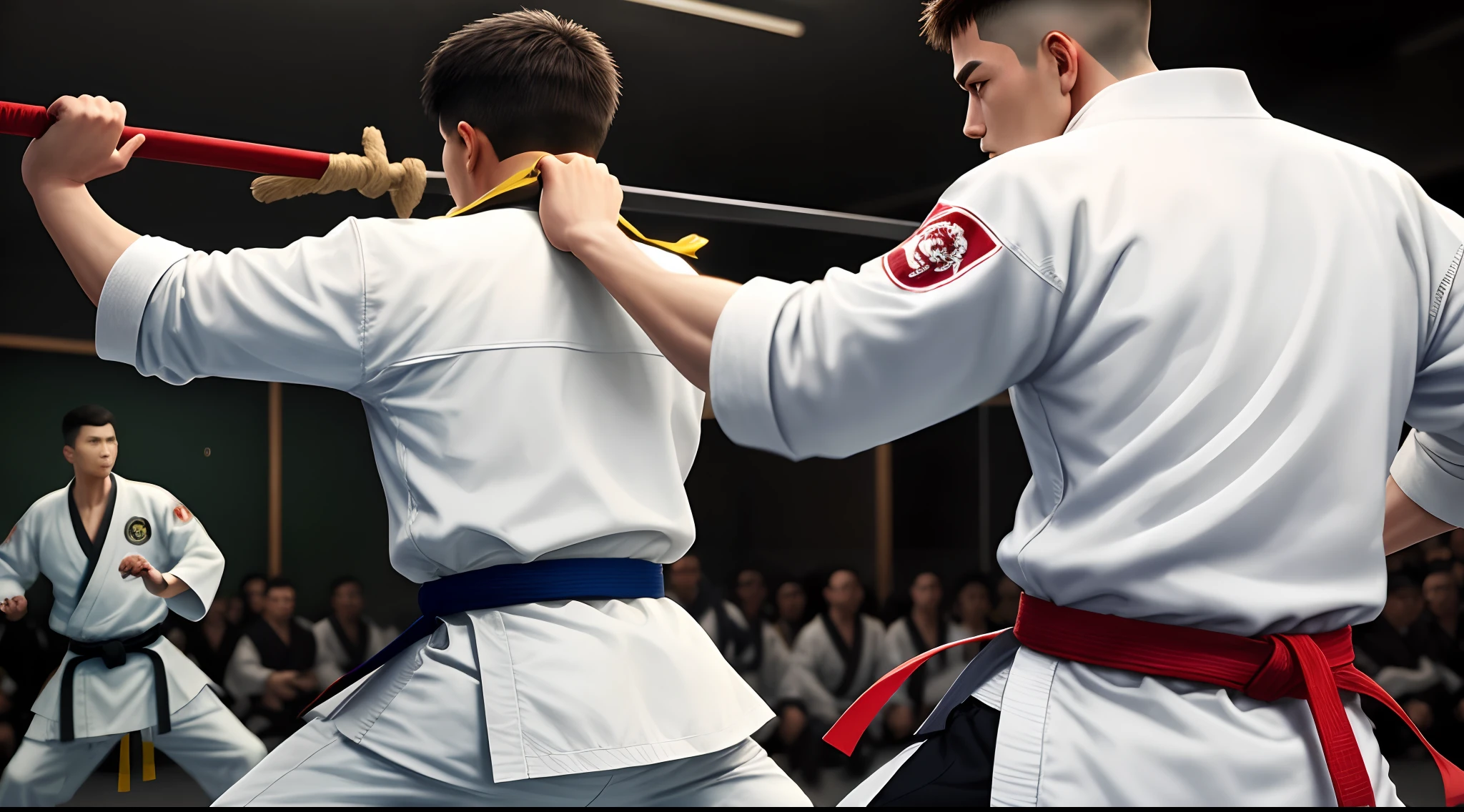 Manteau blanc,Martial arts style,schoolboy,Back sword,