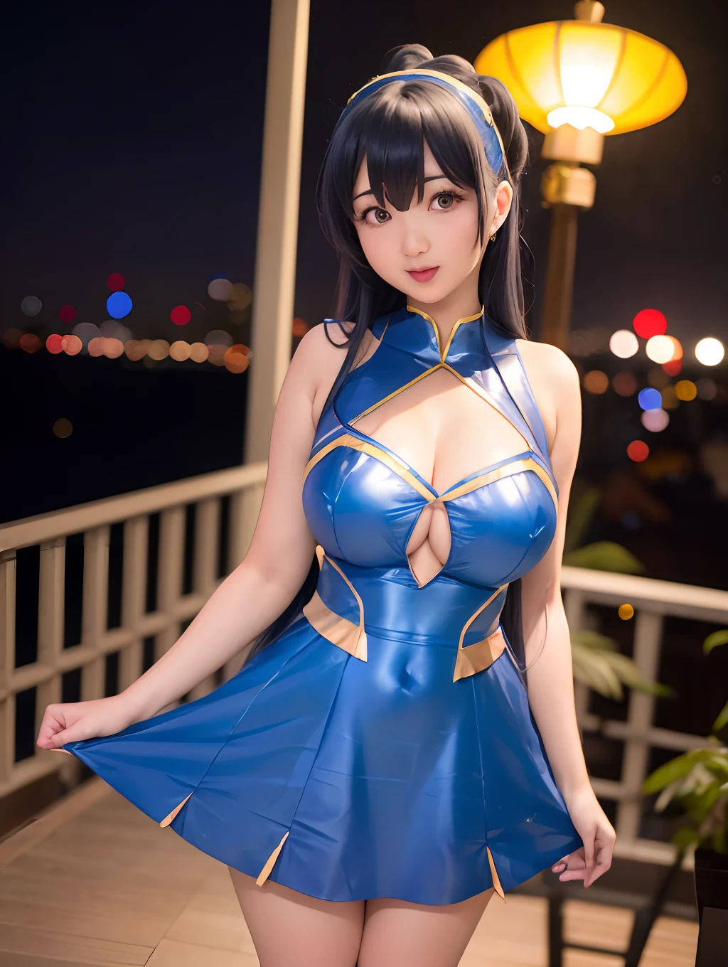 arafed asian woman in a blue dress posing for a picture, Anime girl cosplay, Anime Cosplay, Cosplay, sakimichan, Ayaka Cosplay, cosplay foto, Kantai Collection Style, Trending on CGSTATION, full-cosplay, sakimichan hdri, inspired by Leng Mei, Seductive Anime Girl, trending at cgstation