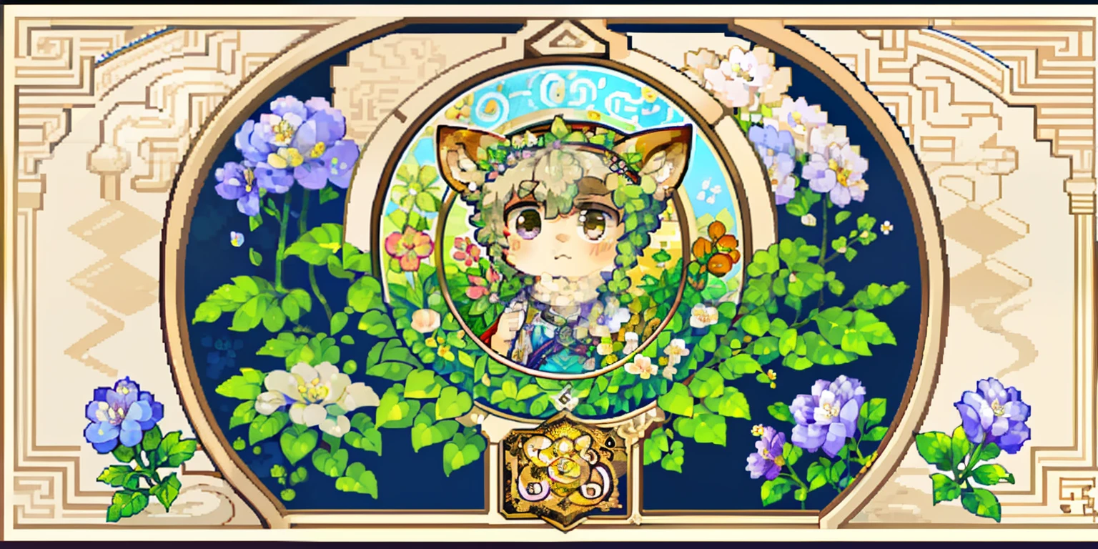 top-quality,best qualityer,logo mark,Postage stamps,Geometric patterns,vectorial art,High-quality illustrations by Alphonse Mucha,tmasterpiece(komono,Hairy flowers)florals,pixelart, furry , Shota,Astringent