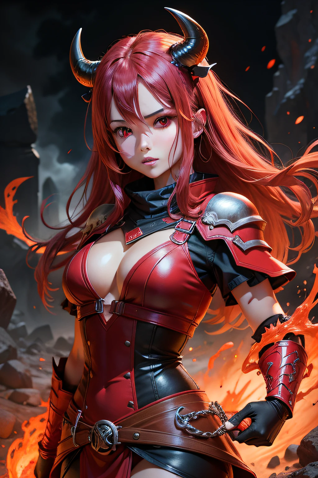 Bull Head High Resolution Hell Magma Front Fantasy Crimson Mist