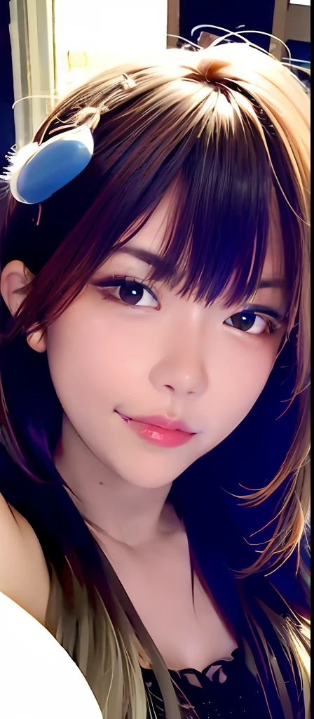Beautiful selfie,front-facing looking at camera,the night,orthofacial