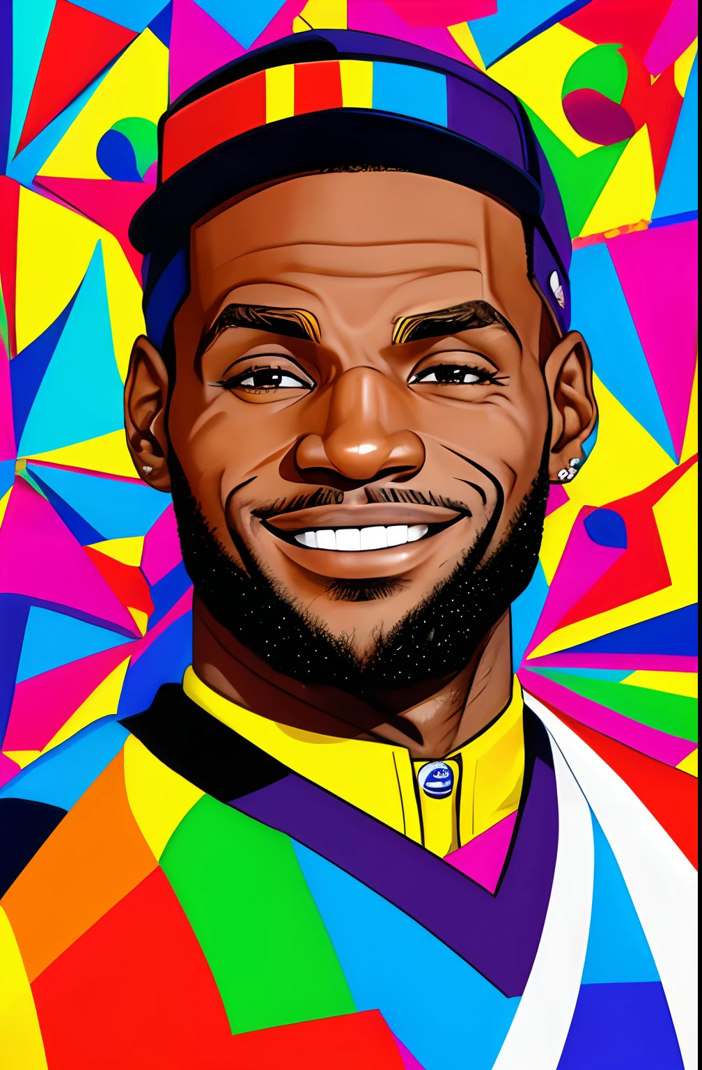 (LEBRON JAMES SMILE, Eduardo Kobra ,Romero Brito,The Filling Twins ,multidimensional geometric wall PORTRAIT, arte, Chibi,
Yang08k, lindo, Colouring,
Primary works, qualidade superior, melhor qualidade, Arte Oficial, Beautiful and Aesthetic, 512 mil