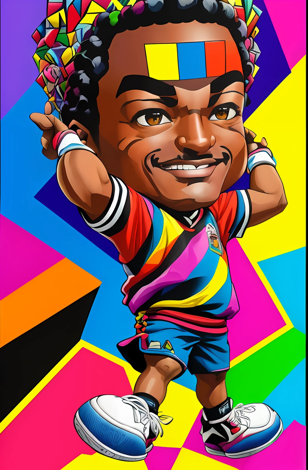 (MICHAEL JORDAN SMILE ,  Eduardo Kobra ,Romero Brito,The Filling Twins ,multidimensional geometric wall PORTRAIT, arte, Chibi,
Yang08k, lindo, Colouring,
Primary works, qualidade superior, melhor qualidade, Arte Oficial, Beautiful and Aesthetic, 512 mil