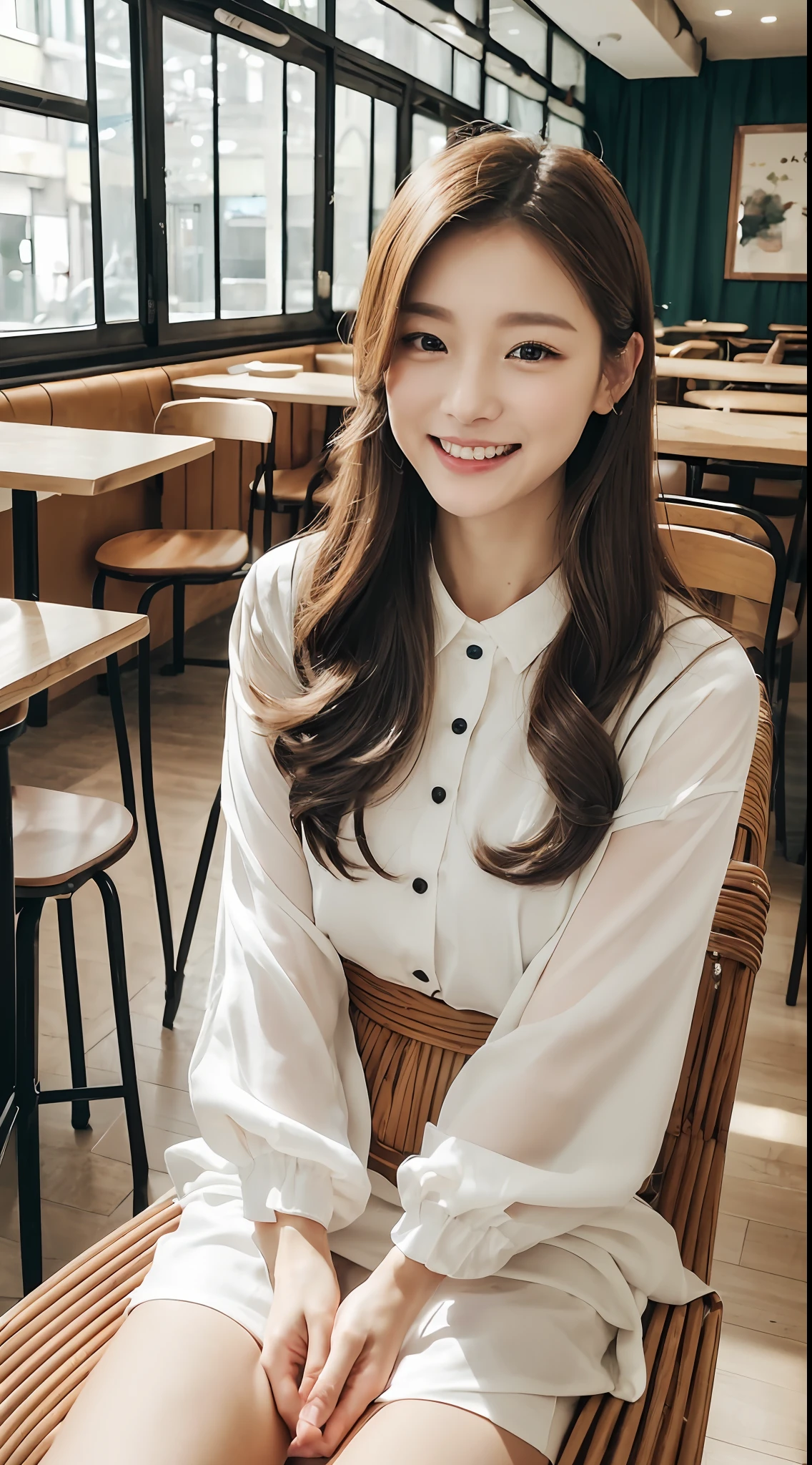 (In the café:1.2)、(Spread the highest quality 8K video、(The viewer looks down from above:1.2)、30 year old young woman with beautiful detailed style、Wearing a cute maid outfit、(Sitting gracefully in a chair:1.2)、Her beautiful detailed face has、Sophisticated makeup、Beautiful detailed eyes shine。Dazzlingly beautiful detailed duplex、Complementing its eyes。(Attractive brown hair:1.2)、Perfectly harmonizes with her atmosphere。
She stared at the viewer with a calm expression.、Receiving orders with graceful gestures。Gorgeous flowers in the café々Decorated with、Quiet atmosphere。(Her smile:1.2)、Along with its beautiful detailed style、Bringing warm brightness to the store。
This scene is、It depicts a beautiful scene like a masterpiece.、Viewers can enjoy its beauty in 8K quality。Her presence is、Adding more charm to the café space、The viewer takes a closer look at the beautiful details.、It was a pleasant time。