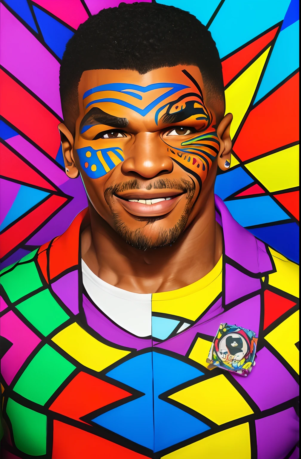(MIKE TYSON SMILE , Eduardo Kobra ,Romero Brito,The Filling Twins ,multidimensional geometric wall PORTRAIT, arte, Chibi,
Yang08k, lindo, Colouring,
Primary works, qualidade superior, melhor qualidade, Arte Oficial, Beautiful and Aesthetic, 512 mil