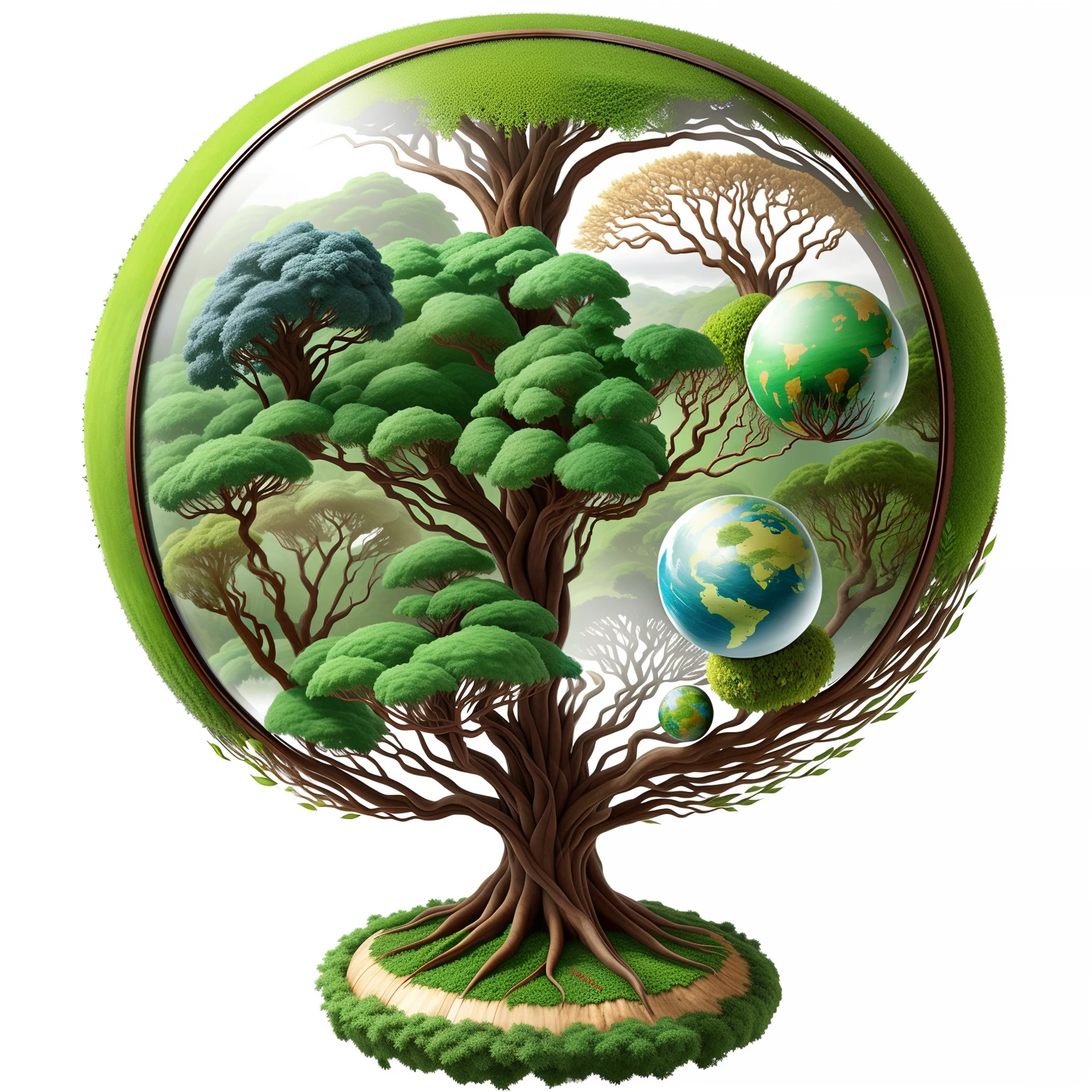 Nipoline root and the World Tree,Half flourishing, half withering,Extremely realistic。