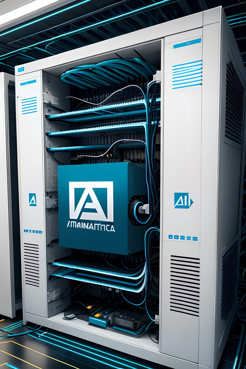 Minimalist logo as a symbol (ai) or that contains the name Alexandre informática for IT maintenance companies, Logo