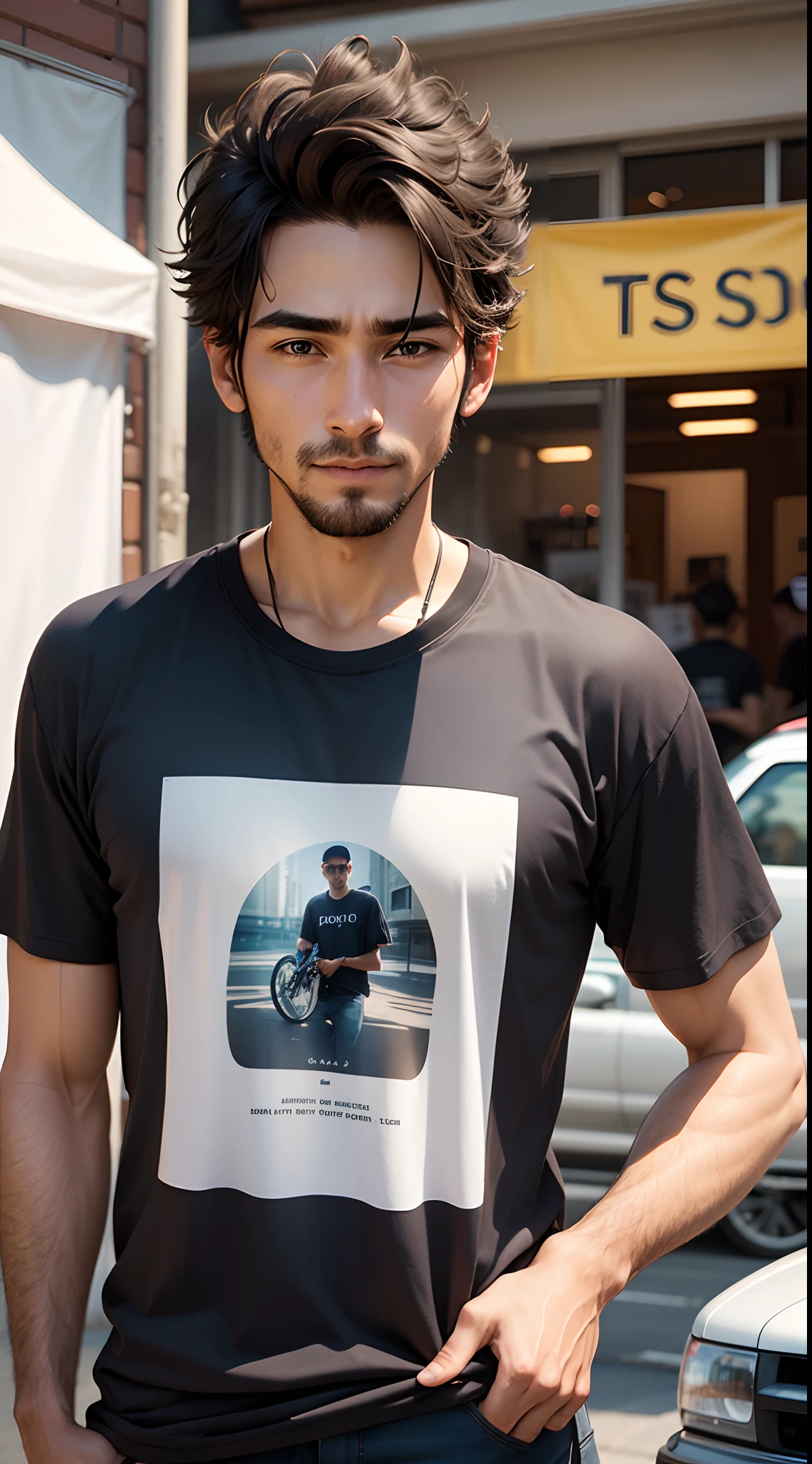 A guy selling t-shirts --auto