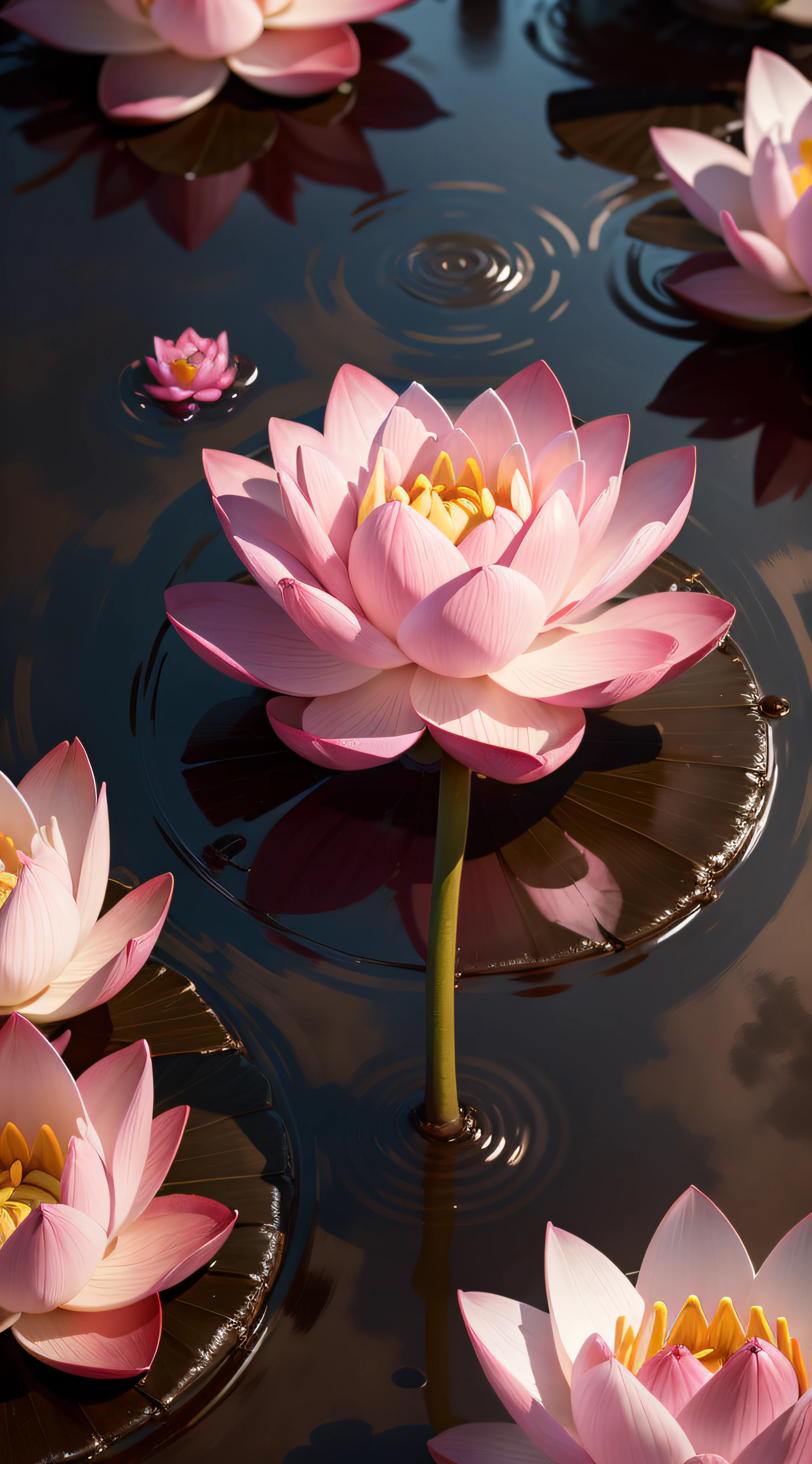 Pink lotus flower, 4k