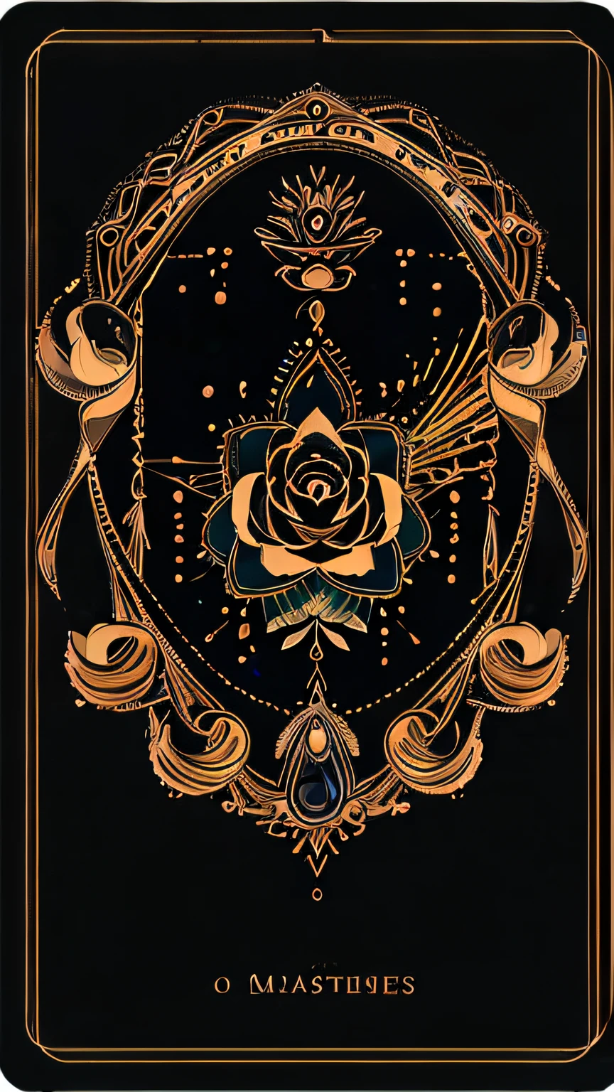 realistic, (best quality, masterpiece:1.3), golden rose ,soul card, line, light particles, no humans,