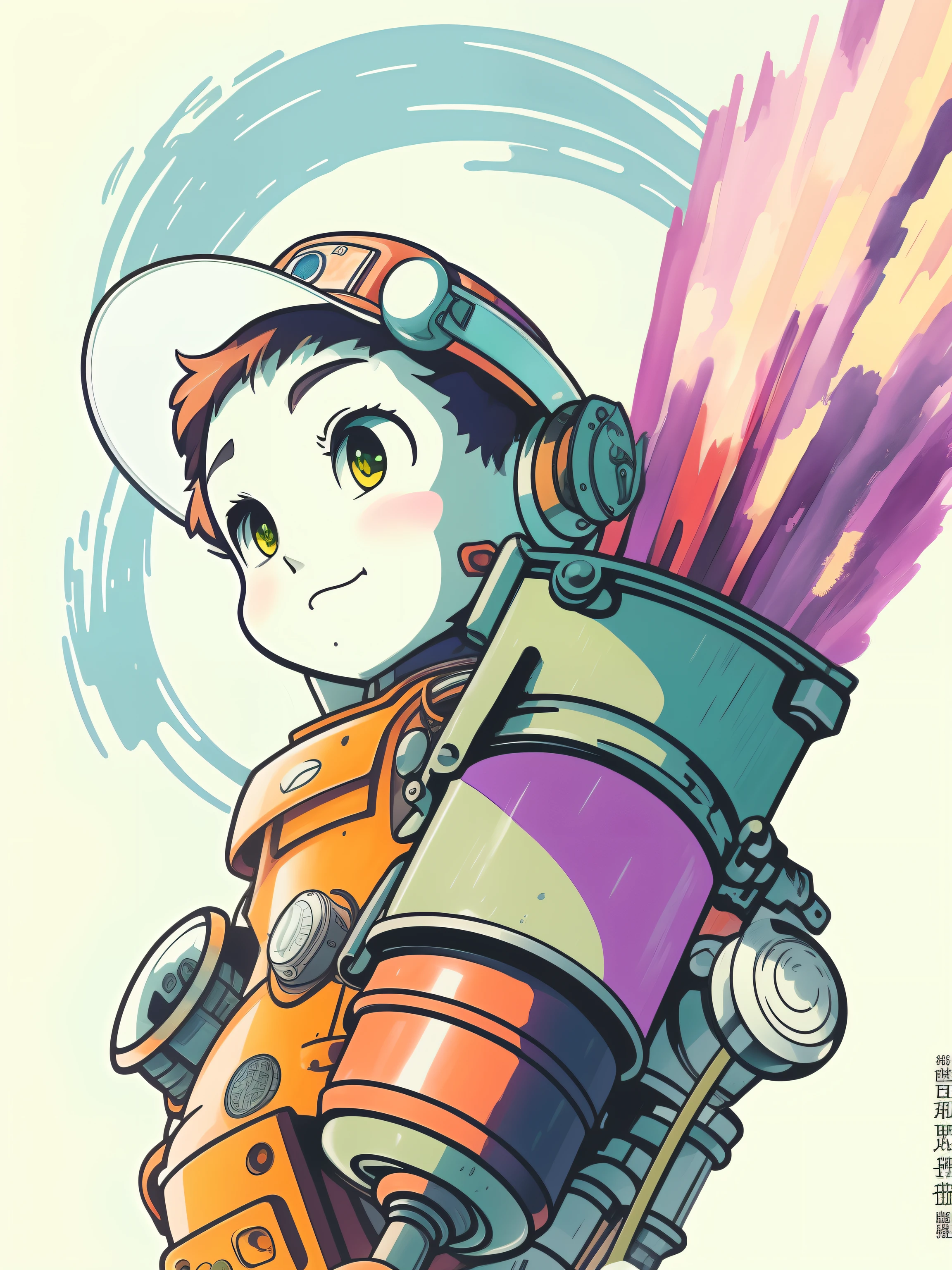 Highest Luxury Quality、。Drawing of a robot boy with a broom and a bucket, Cleaning shop logo、Ink painting by Brian Feez, reddit contest winner, process art, colouring - in sheet, Coloring book page, Heavy lineart, artist unknown, drawing an arrow from his quiver, Beautiful coloring book pages, full color drawing, Colored, line art colouring page, Coloring page, Pip Boy Art、Ghibli-ish picture、