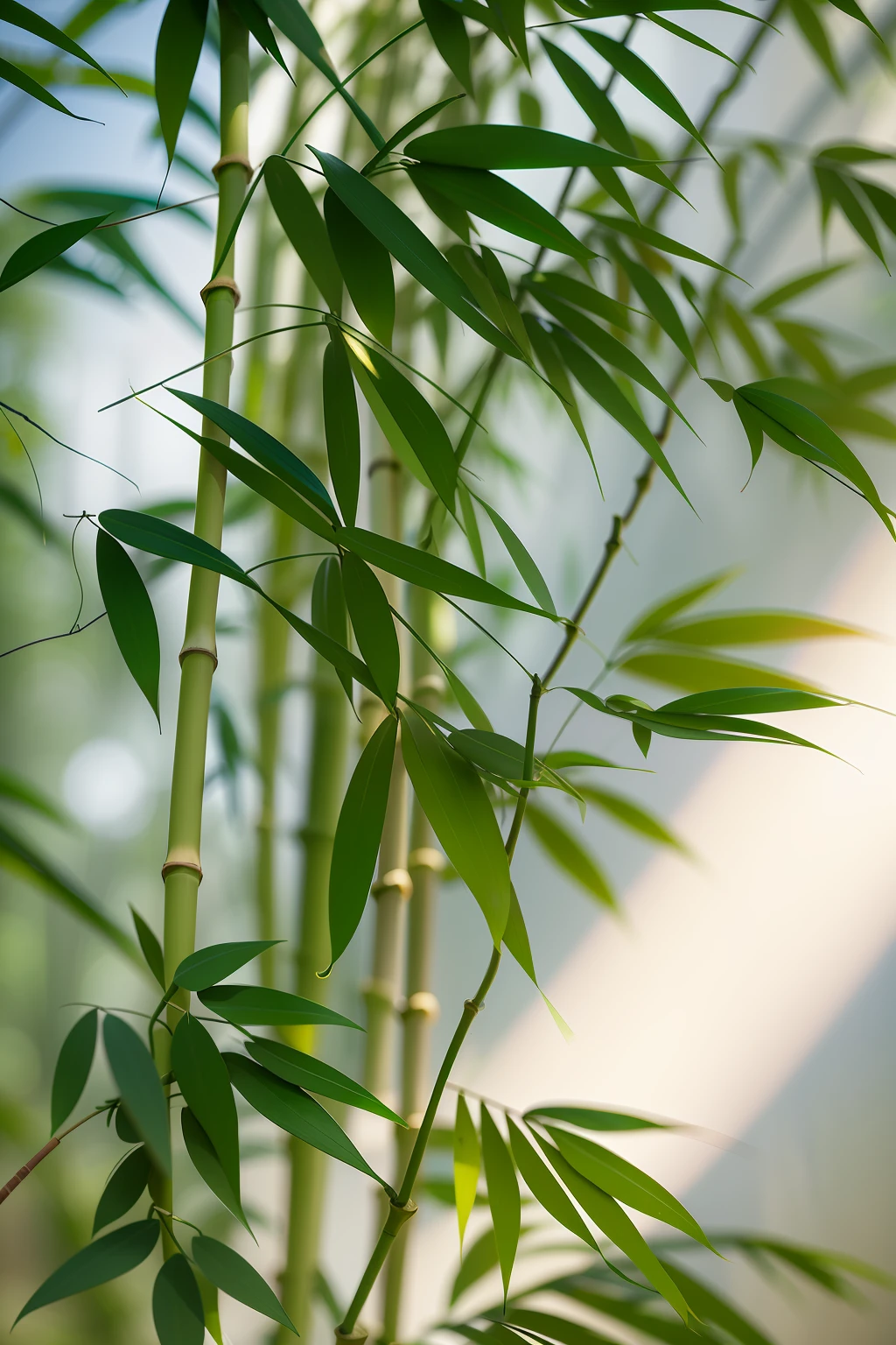 There are close-ups of leafy plants, bamboos, Bamboo, made of bamboo, Bamboo forest in the background, Bamboo forest, in bamboo forest, deep in a japanese bamboo forest, bamboo wood, walking in a bamboo forest, Close-up Shot Shot, close up of iwakura lain, taken with a Sony A7R camera