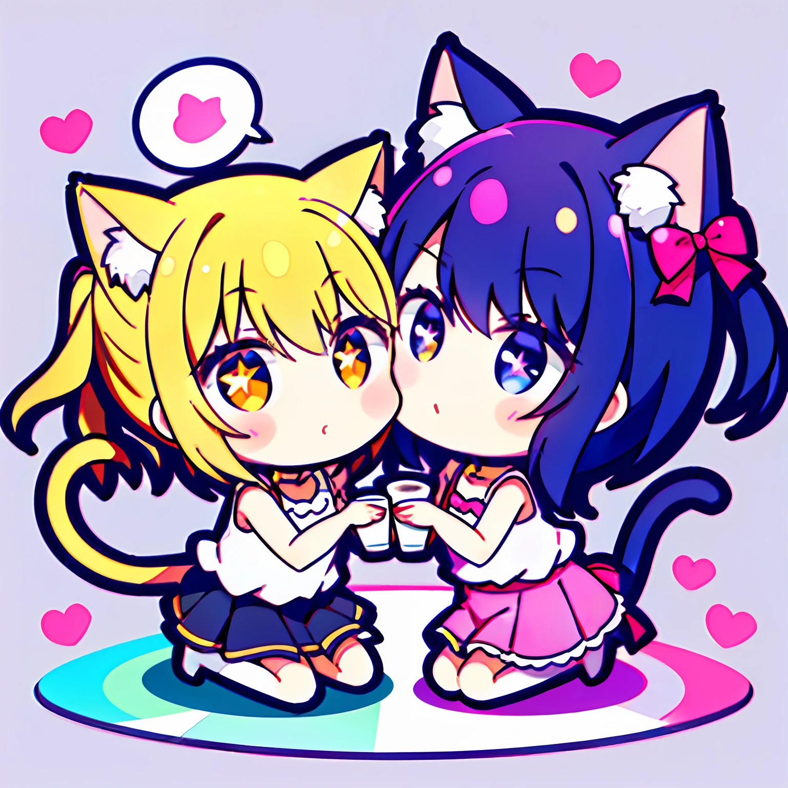 2 chicas,Chibi, semidesnudas