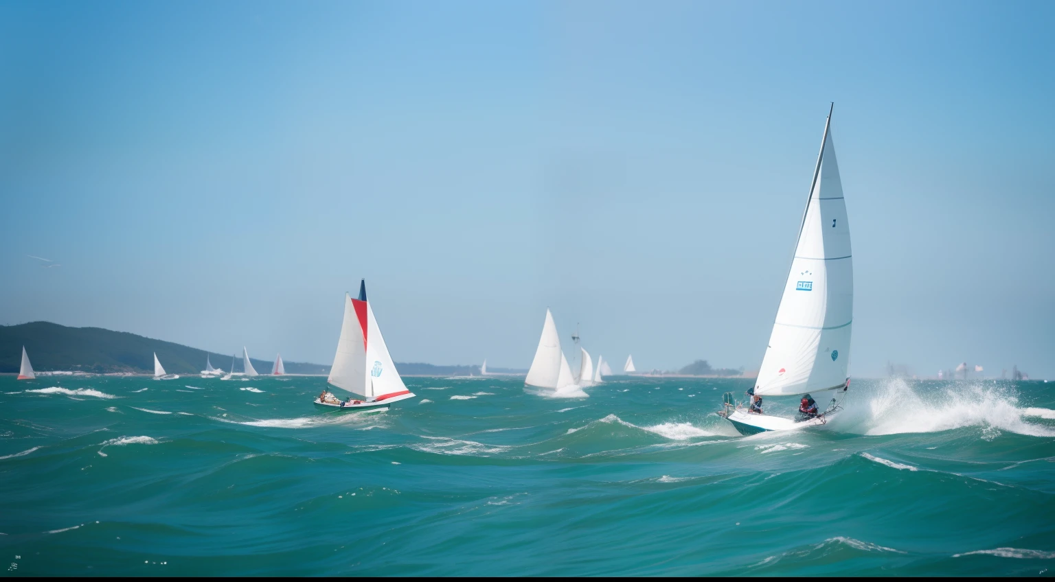 Sailing competition in the waves