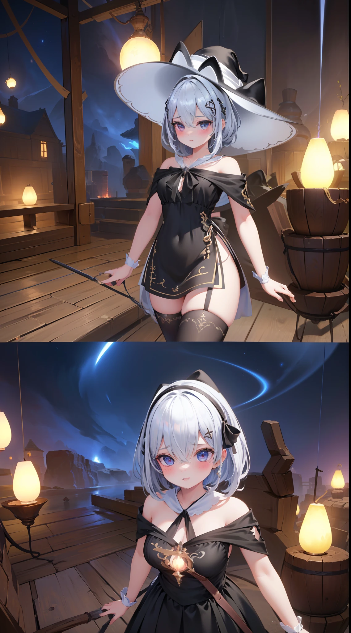 ((Best quality)), ((Masterpiece)), ((Ultra-detailed)), (illustration), (Detailed light), (An extremely delicate and beautiful), Dramatic perspective,A charming young girl,sorceress woman,(Lucifer switch),Cute face,(Sexy figure),black Magic robe,black bigger witch hat