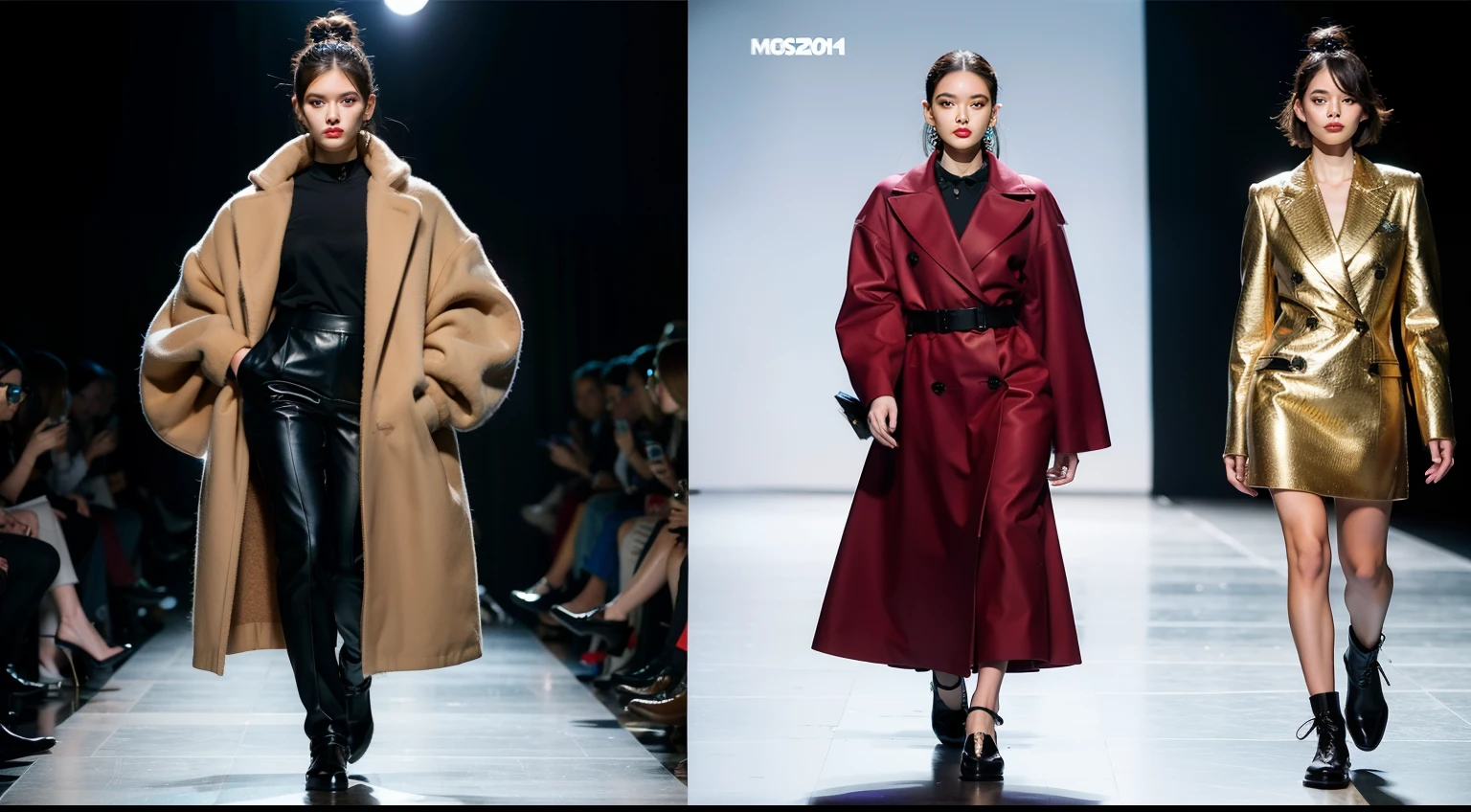 um desfile de moda conceitual, Temporada surreal, Fashion influencer trends, pessoas normais urbanas, Trend in Fashio magazine