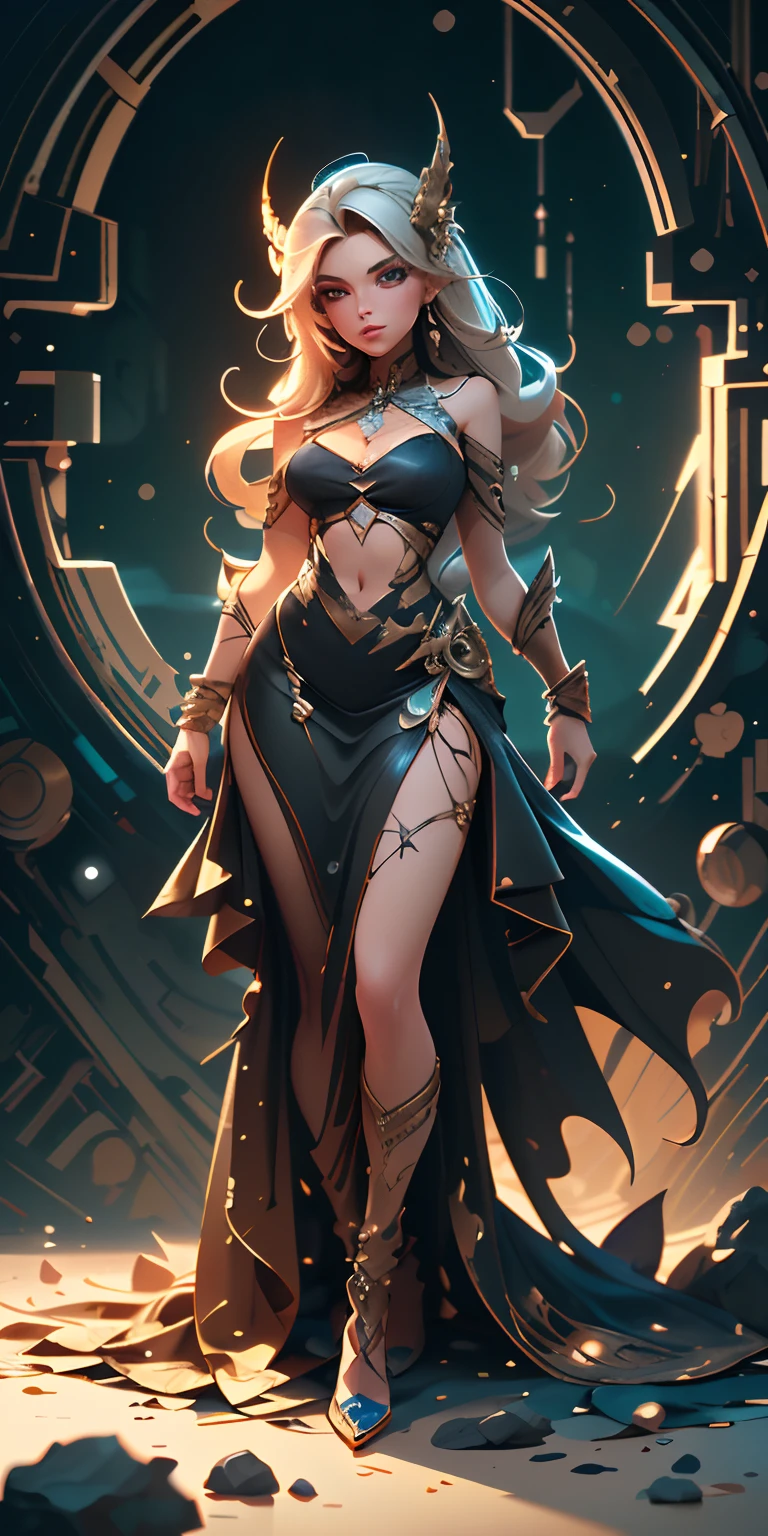 Full body portrait, semi , (masterpiece), best quality, expressive eyes, perfect face, (beautiful woman), (sparse clothes:1.1), landscape, highly detailed, extreme detail, realistic lighting, fantasy background