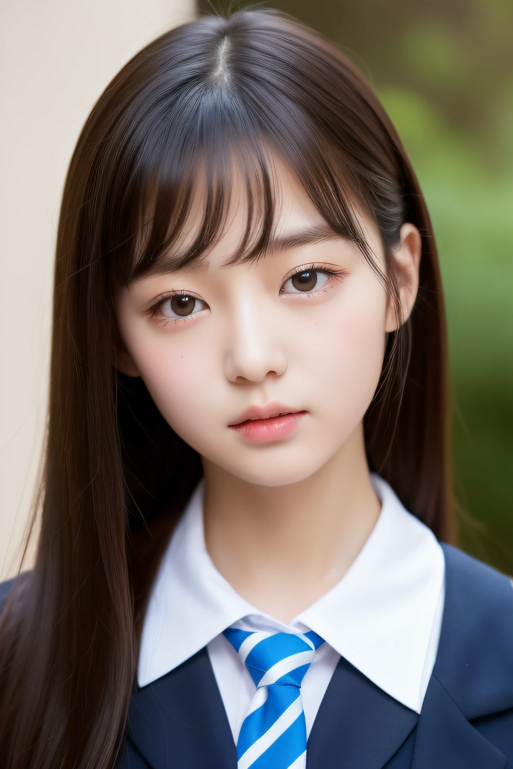 hi-school girl、full body Esbian、with round face、shinny skin、shiny lip、Eros