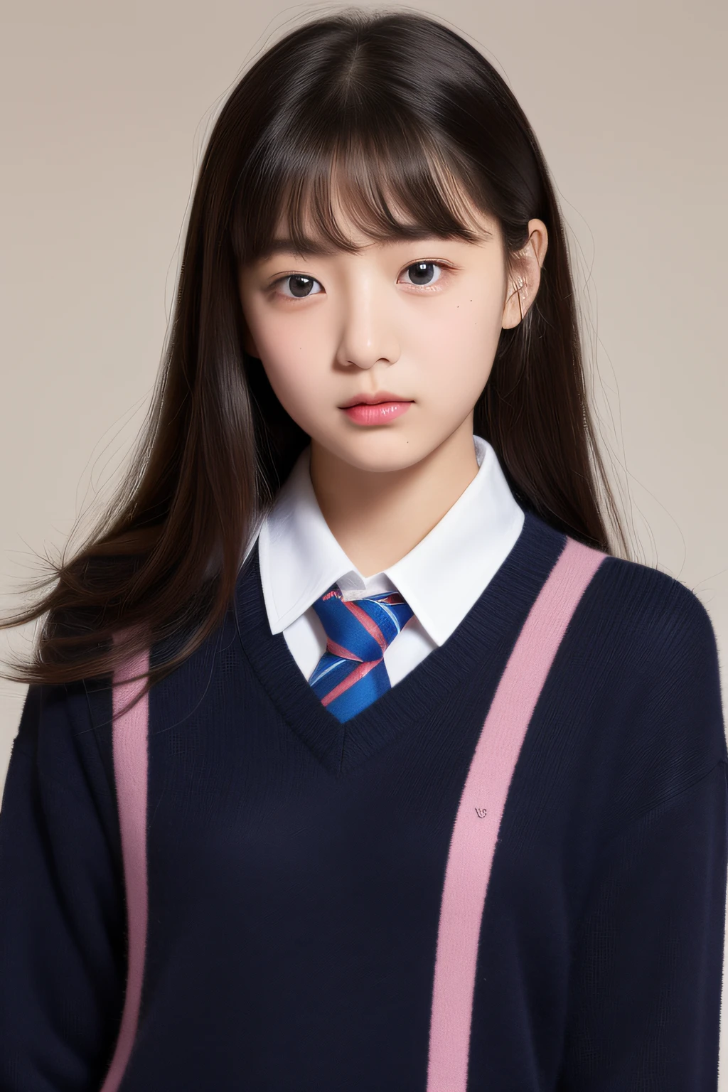 hi-school girl、full body Esbian、with round face、shinny skin、shiny lip、Eros