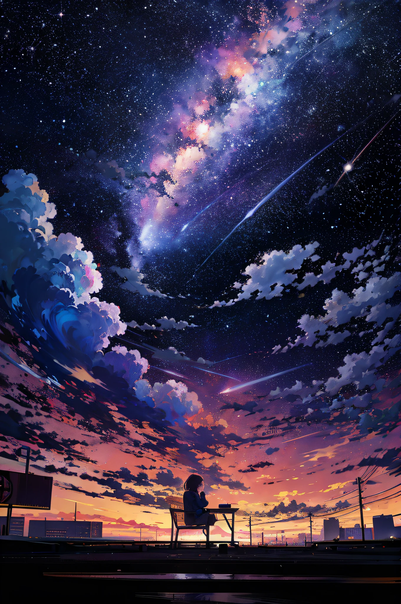 Midnight \(banyex\),(Beautiful starry sky like a magical world: 1.5),(Detailed background writing: 1.5:OUTD),
3+ girls