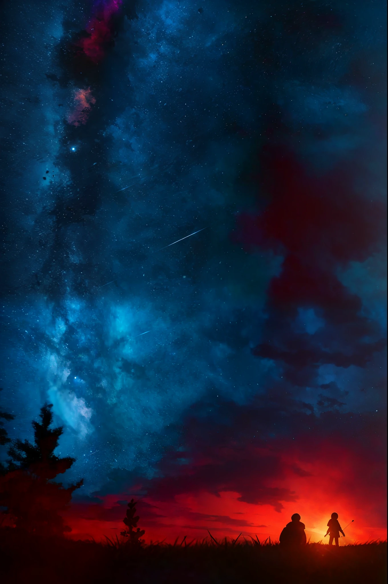 dynamic viewing angle，（The boy in the spacesuit starzes at the starry sky：1.4），（Lateral face：1.4），closeup cleavage，Shining starry sky，in style of hayao miyazaki，Perfect quality，Clear focus， （tmasterpiece：1.2）， （realisticlying：1.2） ，（Bokeh：0.5）， （best qualtiy）， （complexdetails）， （8K）， （Sharp focus），（Award-winning digital artwork：1.3） af （sketching：1.3），