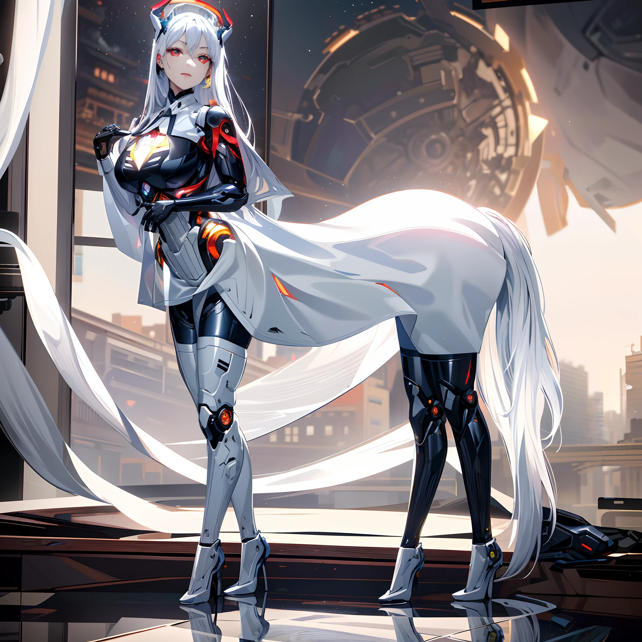full body, portrait, dynamic camera, dynamic poses, masterpiece, (((cyberpunk))), futuristic, concept art, (ultra realistic:1.5), octane render, global illumination, shadows, octane render, 8k, ultra sharp,metal,intricate,highly intricate details, realistic light, trending on cgsociety, 
glowing eyes, facing camera,  1 girl, female assassin with ((long flowing platinum blonde hair)), extremely beautiful, (((perfect face))),  (((extremely detailed face))), ((yellow eyes:1.2)), (glowing eyes:0.2), highly detailed eyes, (((perfect hands))), (36DD breasts), 8k, (masterpiece 1.4), HDR,, vibrant colours, (light rays), shadows,, concept art, highest quality, highly detailed, realistic, photo realistic,((hyper realistic:1.1)), (all black cyberpunk samurai armor), long flowing scarf, extensive neon lighting, holding cyber glowing katana blade, highly detailed sword,  electricity (extremely detailed mechanical armour), cybernetic implants, (((extremely detailed cybernetic arms and legs))), various cybernetic lights, intense neon lighting on arms, intricate gauntlet mechanical detail, extremely detailed background, neo tokyo,
art by Sail Lin,,, 1 girl, female assassin with ((long flowing platinum blonde hair)), extremely beautiful, (((perfect face))),  (((extremely detailed face))), ((yellow eyes:1.2)), (glowing eyes:0.2), highly detailed eyes, (((perfect hands))), (36DD breasts), 8k, (masterpiece 1.4), HDR,, vibrant colours, (light rays), shadows,, concept art, highest quality, highly detailed, realistic, photo realistic,((hyper realistic:1.1)),