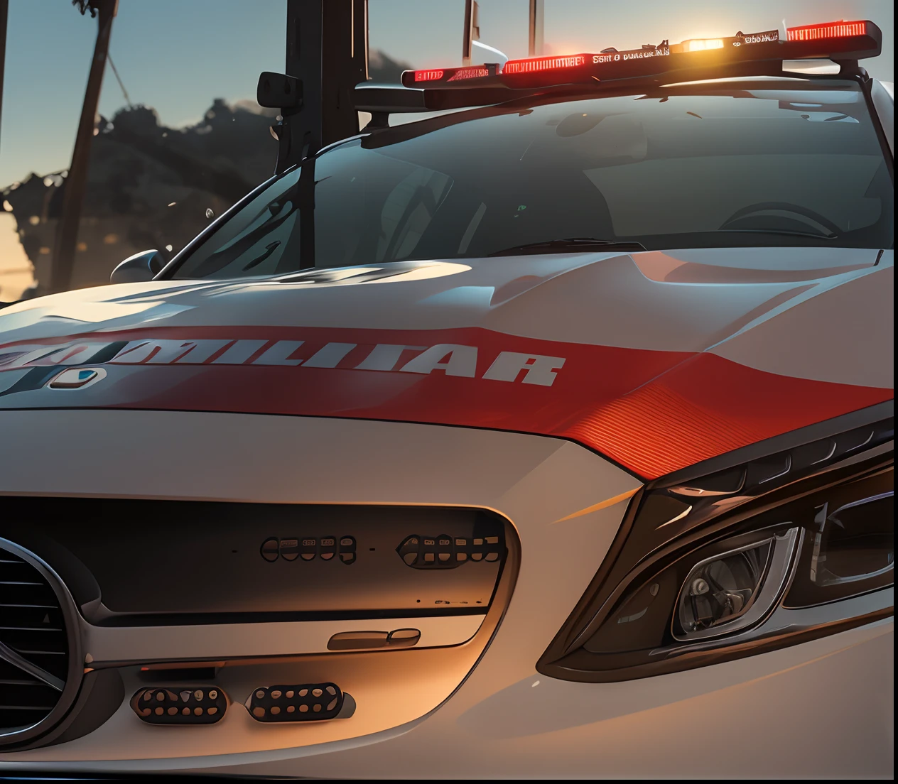 a closeup of a police car with a, police car lights, military police, viaturas policiais, Close portrait, not cropped, preciso e detalhado, police lights, Directed by: Gavin Nolan, Directed by: Mathias Kollros, accurate depiction, Directed by: Luis Miranda, sem antecedentes, tiro de close-up, militar, Directed by: Karl Völker, Tiro frontal