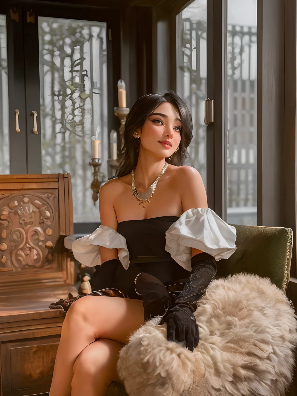 jasmine 1girl, solo, looking at viewer, smile, shirt, bare shoulders, jewelry, sitting, full body, flower, earrings, pants, off shoulder, crop top, makeup, bird, border, moon, full moon, off-shoulder shirt (realistic:1.2), (realism), (masterpiece:1.2), (best quality), (ultra detailed), (8k, 4k, intricate),(full-body-shot:1), (85mm),light particles, lighting, (highly detailed:1.2),(detailed face:1.2), (gradients), sfw, colorful,(detailed eyes:1.2)(detailed background),detailed landscape, (dynamic angle:1.2), (dynamic pose:1.2), (rule of third_composition:1.3), (Line of action:1.2)