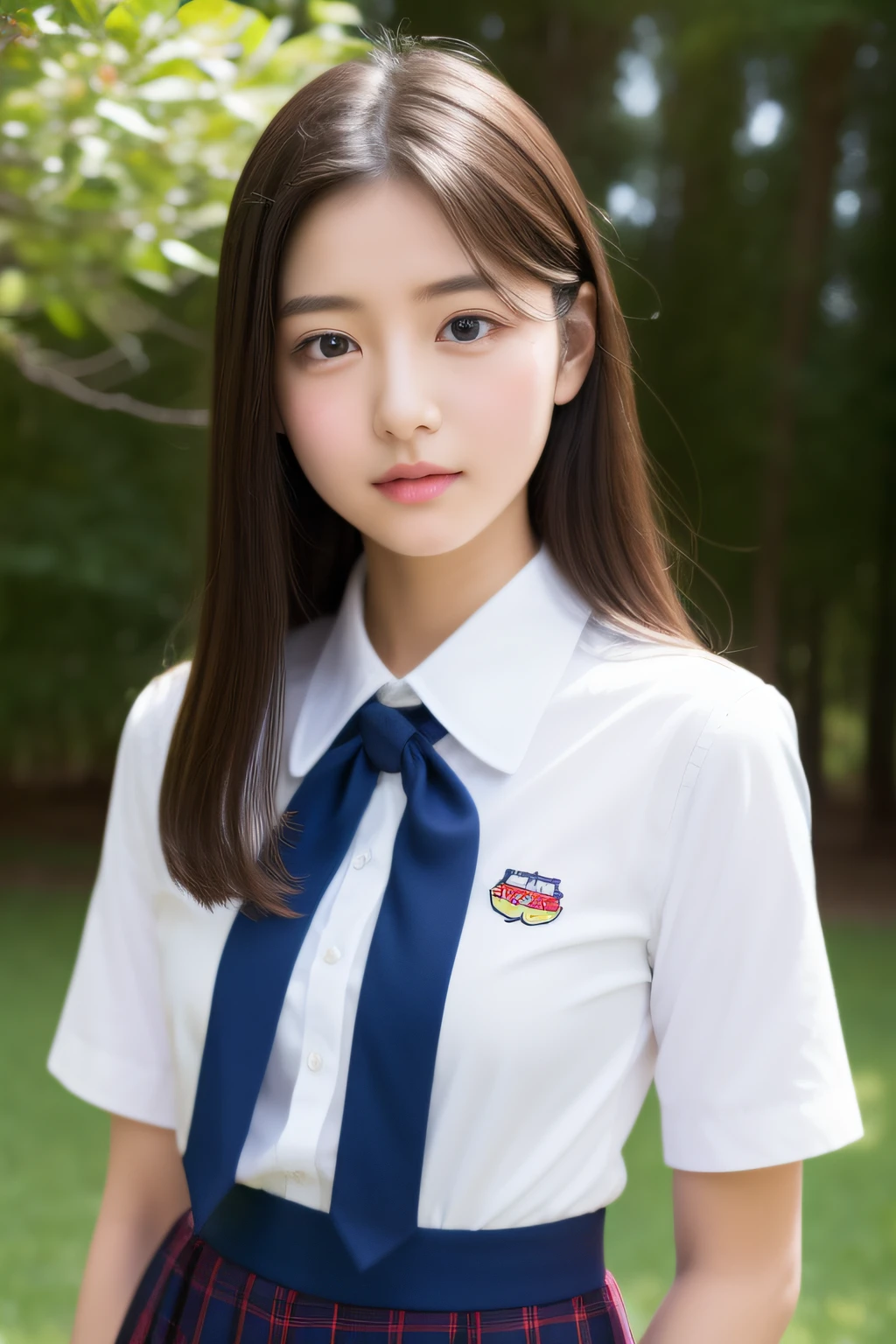 hi-school girl、full body Esbian、with round face、shinny skin、shiny lip、Eros