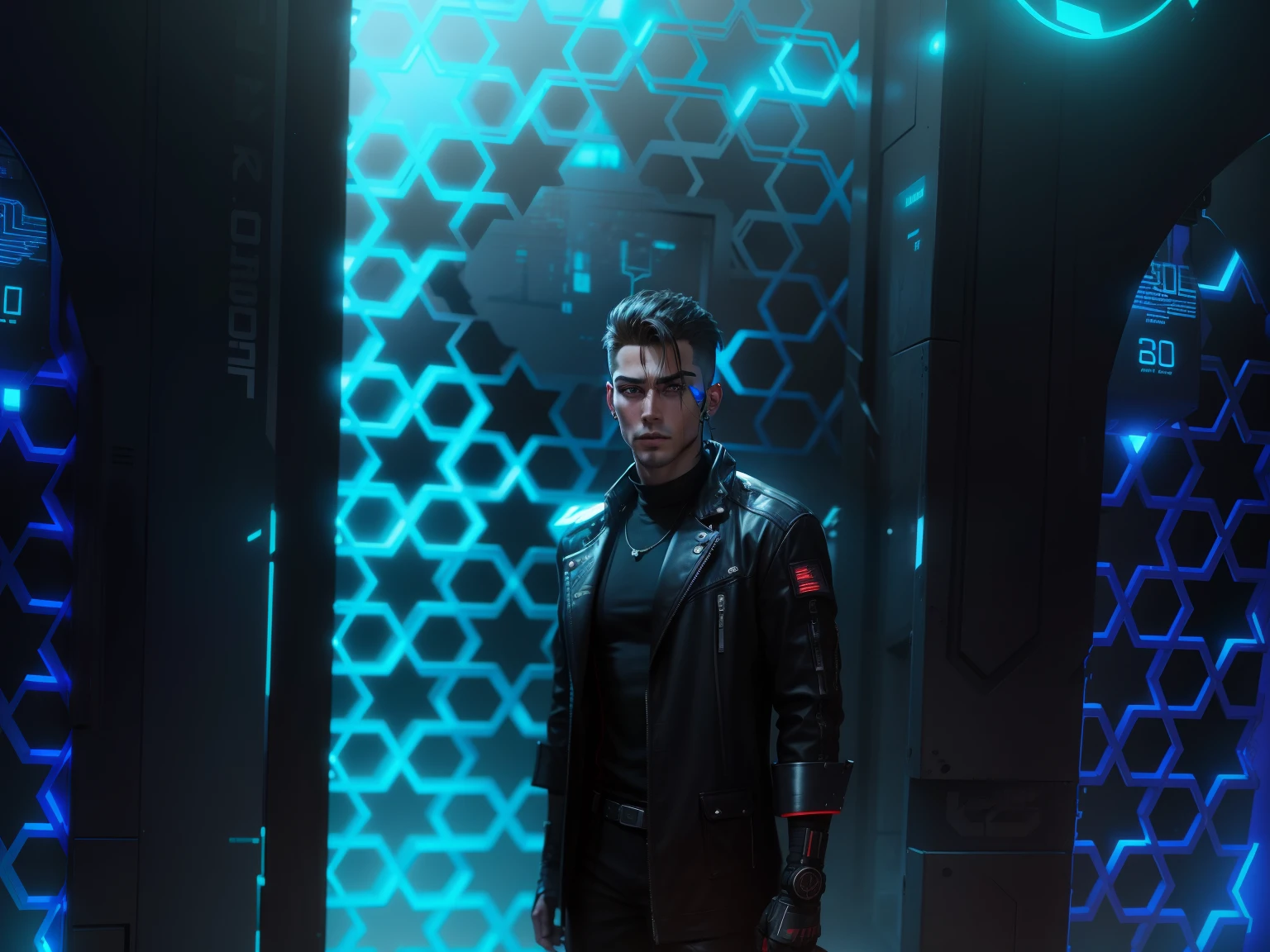Change background, cyberpunk, handsome boy, realistic face, 8k, ultta realistic