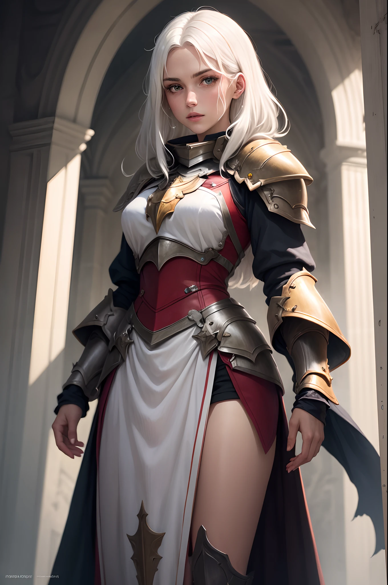 White-haired female paladin