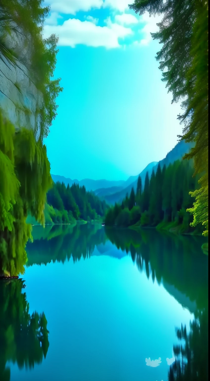 Lake of Love,The picture is beautiful,Fresh and natural,movie picture quality,Wonderland views,A dream,The lake is blue。