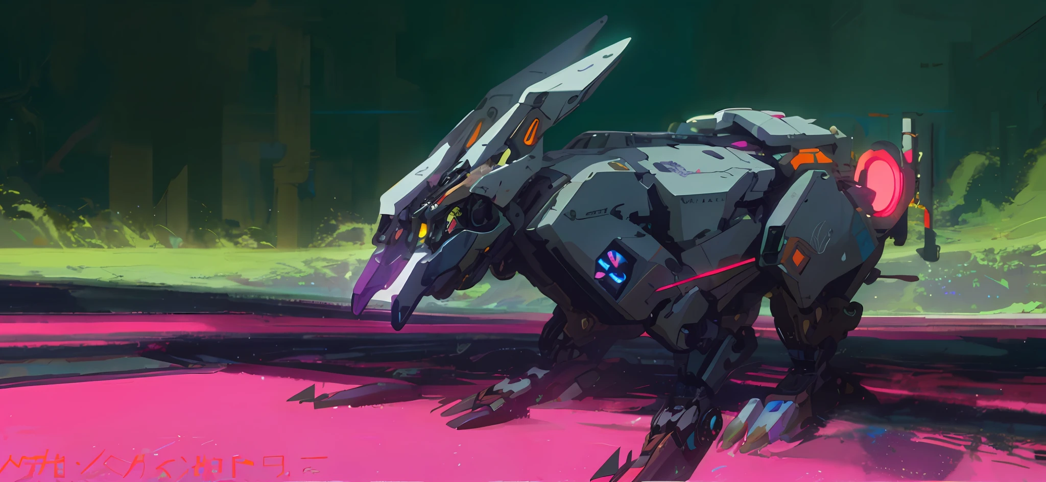 Glowing ears，Original painting of a mechanical rabbit with glowing eyes, mecha animal, Mecha Rabbit, Medical mech rabbit, sharp digital painting, Mecha Bunny art, rat kind mecha, Cyborg rabbit cyberpunk, 4K detailed digital art, futuristic digital painting, High detail digital painting, digital painting concept art, digital 4k painting