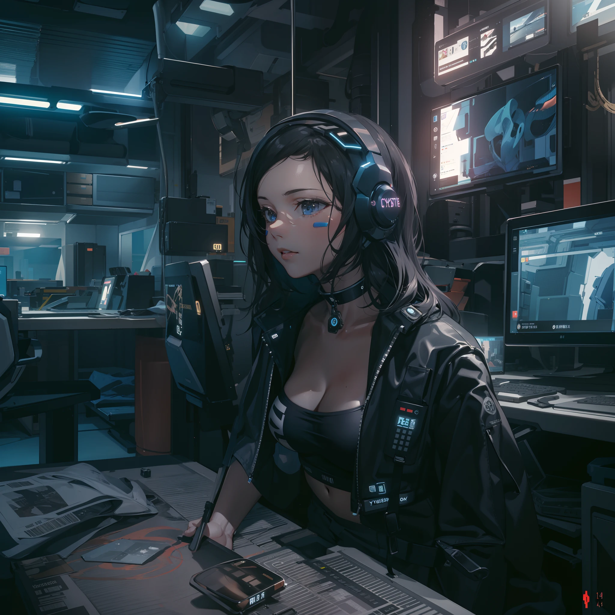 cyberpunked,Cyber City:1.8,Hi-Tech,High-tech townscape,Blowing in the wind,Relaxing girl,dutch angle shot,full body shot,medium shot,High-tech room:1.6,Cyberpunk Room:1.8,(8K), (Raw photo: 1.2), (Realism: 1.4), (masutepiece: 1.3), (exquisite detailing: 1.2), Delicate and beautiful details, (Eye Detail), (Facial Detailed), (Highest Quality) :1.4), (Hyper-Resolution: 1.2), cinematric light, (very detailed illustration),Best Quality,depth of fields, Wide light, natural shadows