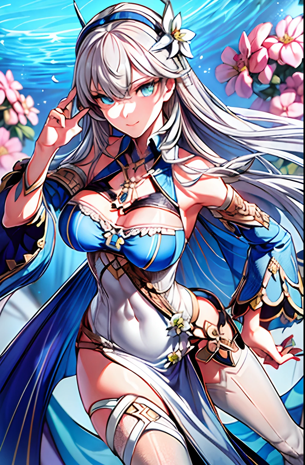 ((masterpiece,best quality)),fiona\(tof\),1girl,solo,breasts,large_breasts,looking at viewer,anime,full_body,Poker face,glamorous,beautiful detailed face,beautiful detailed eyes,