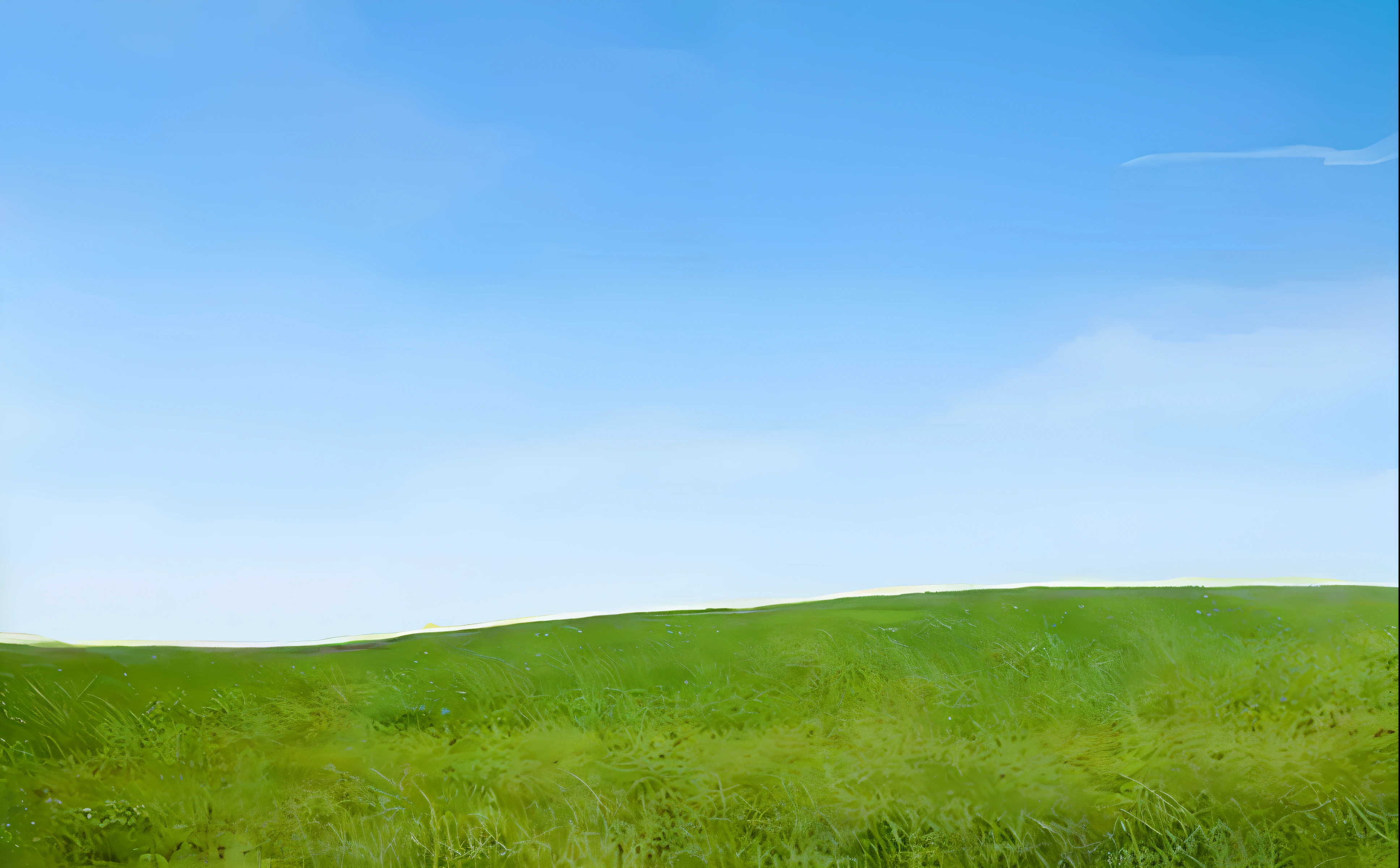 Allafard Green Meadows,The background is blue sky, in a large grassy green field, blue sky and green grassland, windows xp background, extensive grasslands, rolling green hills, grassy hill, windows xp, field background, windows xp bliss wallpaper, Wide landscape, grassy fields, Standing alone on the grass, on a green hill