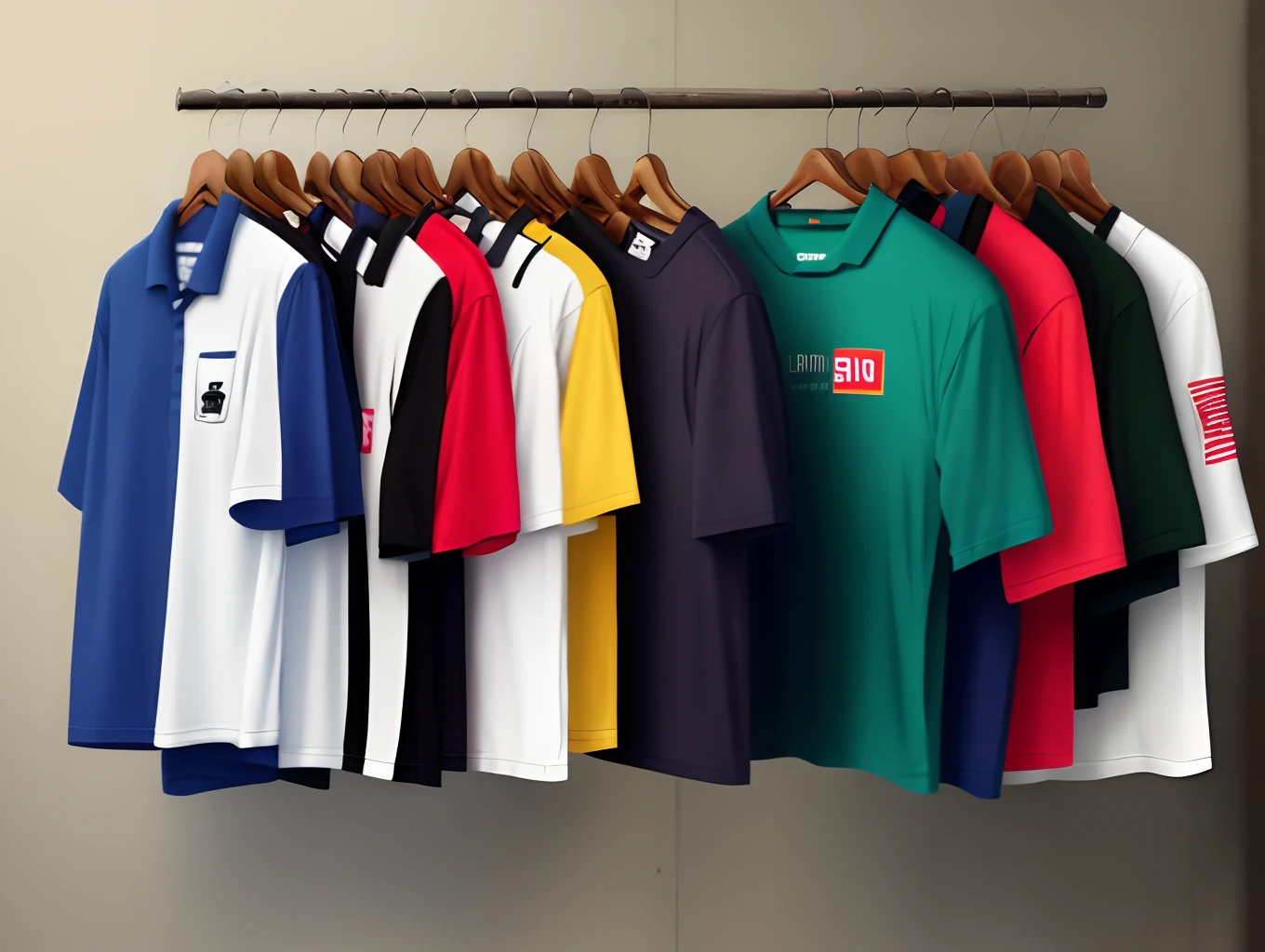 tee shirt，Advertising shirts，Polo shirt，Coveralls，Hanging board，clothing rack