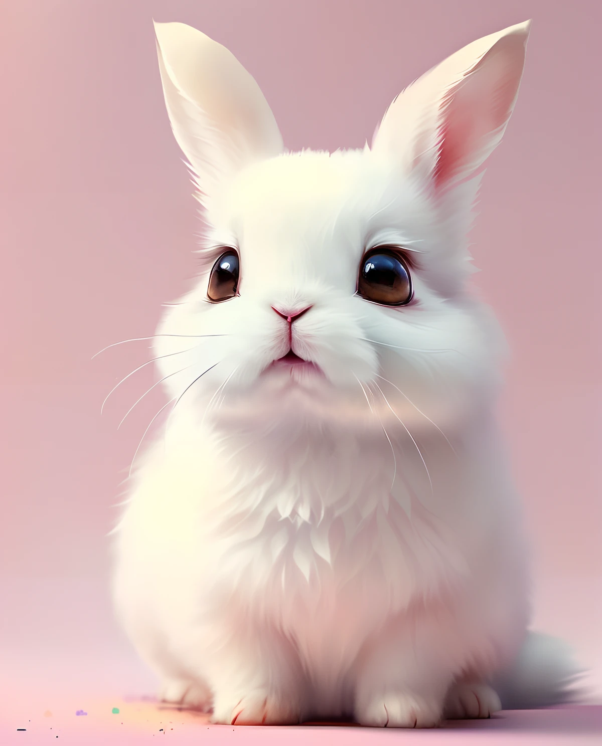 Beautiful little bunny with dreamy eyes, volumetric light, hyper realistic, intricate detail, illustration, painting, watercolor, kawaii chibi, eating easter egg, Aww!, Shallow depth of field, pastel color palette, Soft Lighting, Minimalistic, Modern, Digital painting, art by lois van baarle and ross tran and artgerm, Trending on Artstation HQ, highly detailed