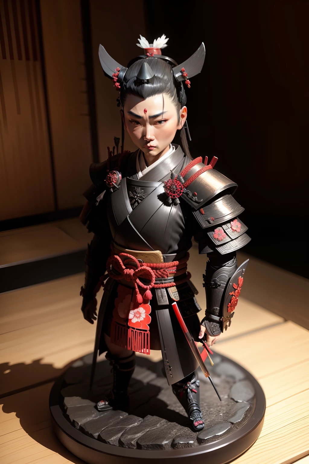 samurai Edo period, glass sculpture