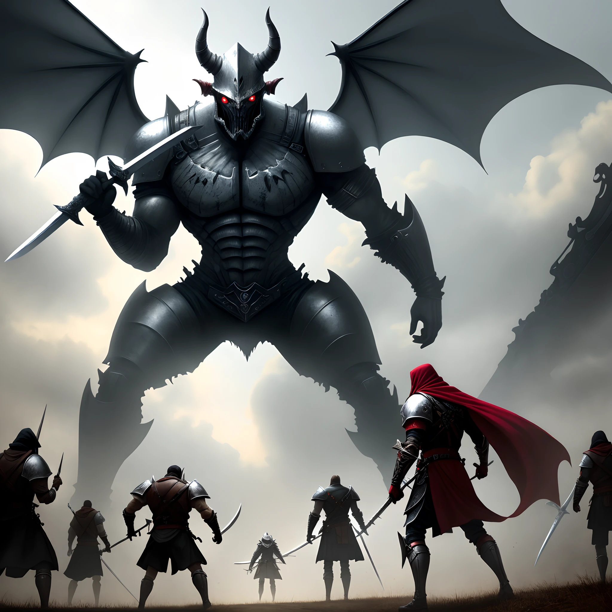 Giant swords, huge demonic battlefields