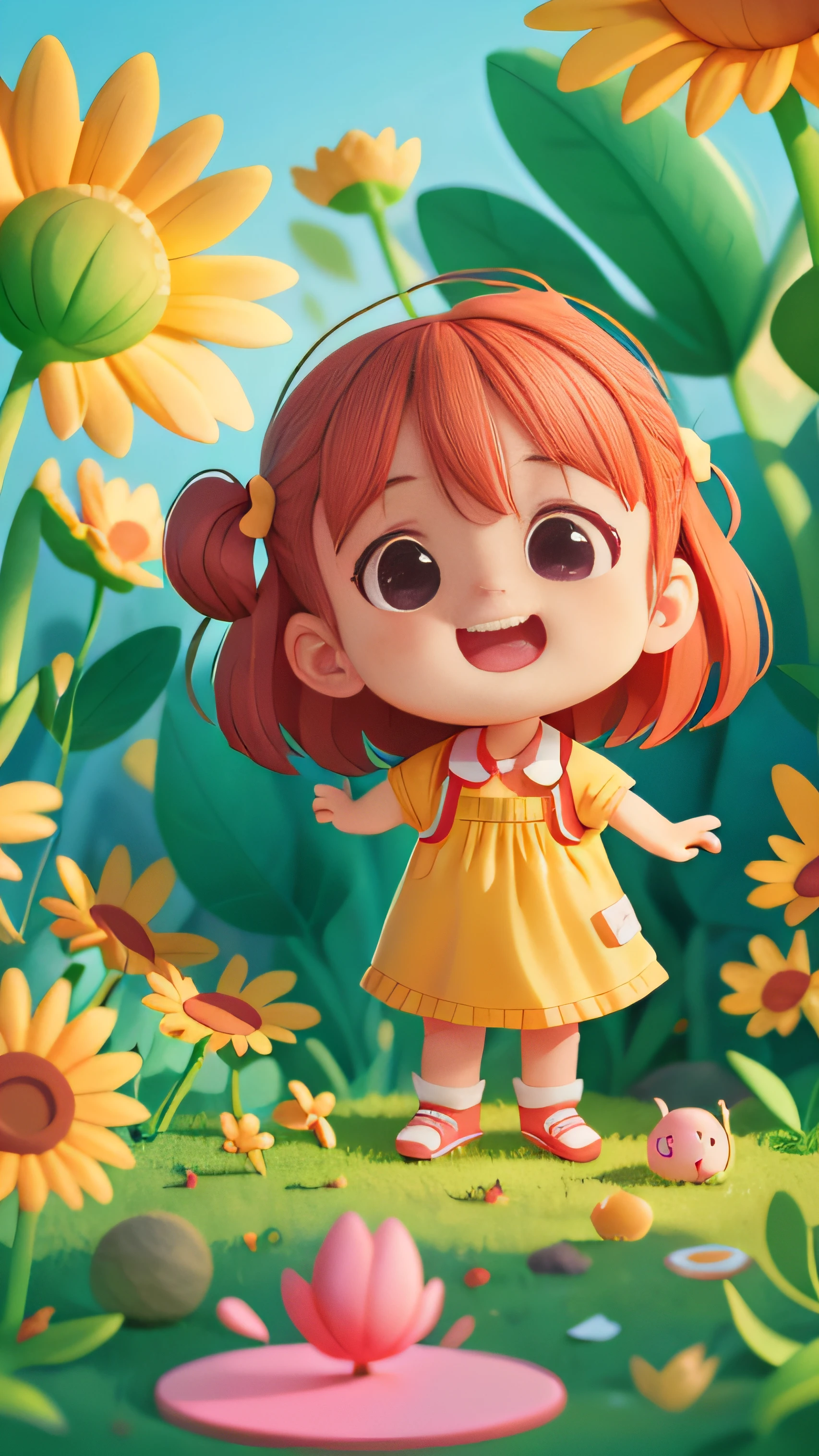 1girll，Toddler baby garden，gleeful，Bright sunny days，（tmasterpiece：1.2） （realisticlying：1.2） （bokeh） （best qualtiy） （detailedskin：1.3） （complexdetails） （8K） （detailedeyes） （Sharp focus）,（having fun）