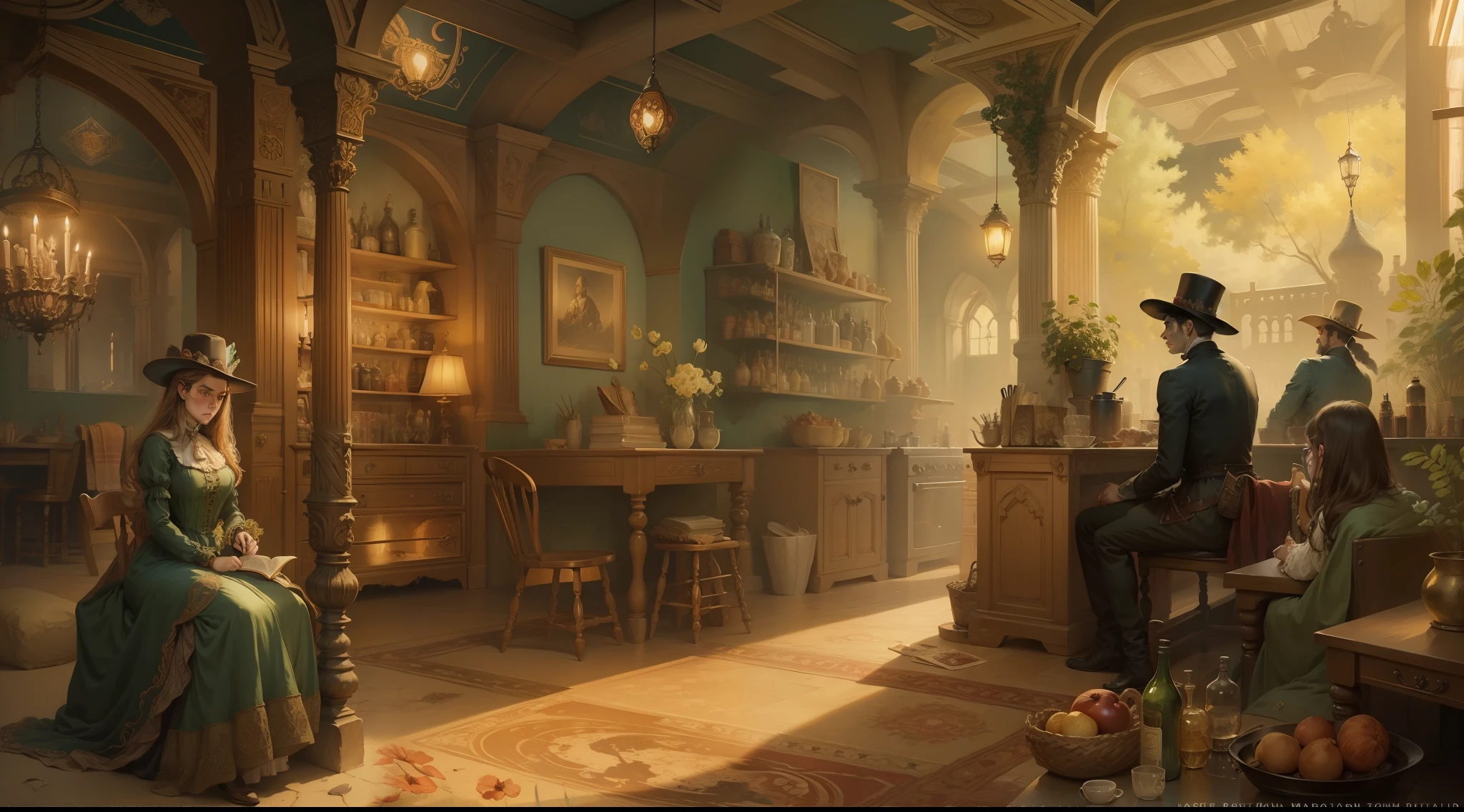 Western fantasy,victoriana,illustration,Magic