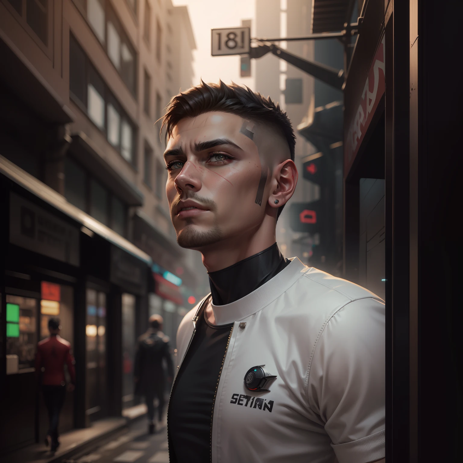 Change background cyberpunk handsome boy, realistic face, 8k, ultra realistic