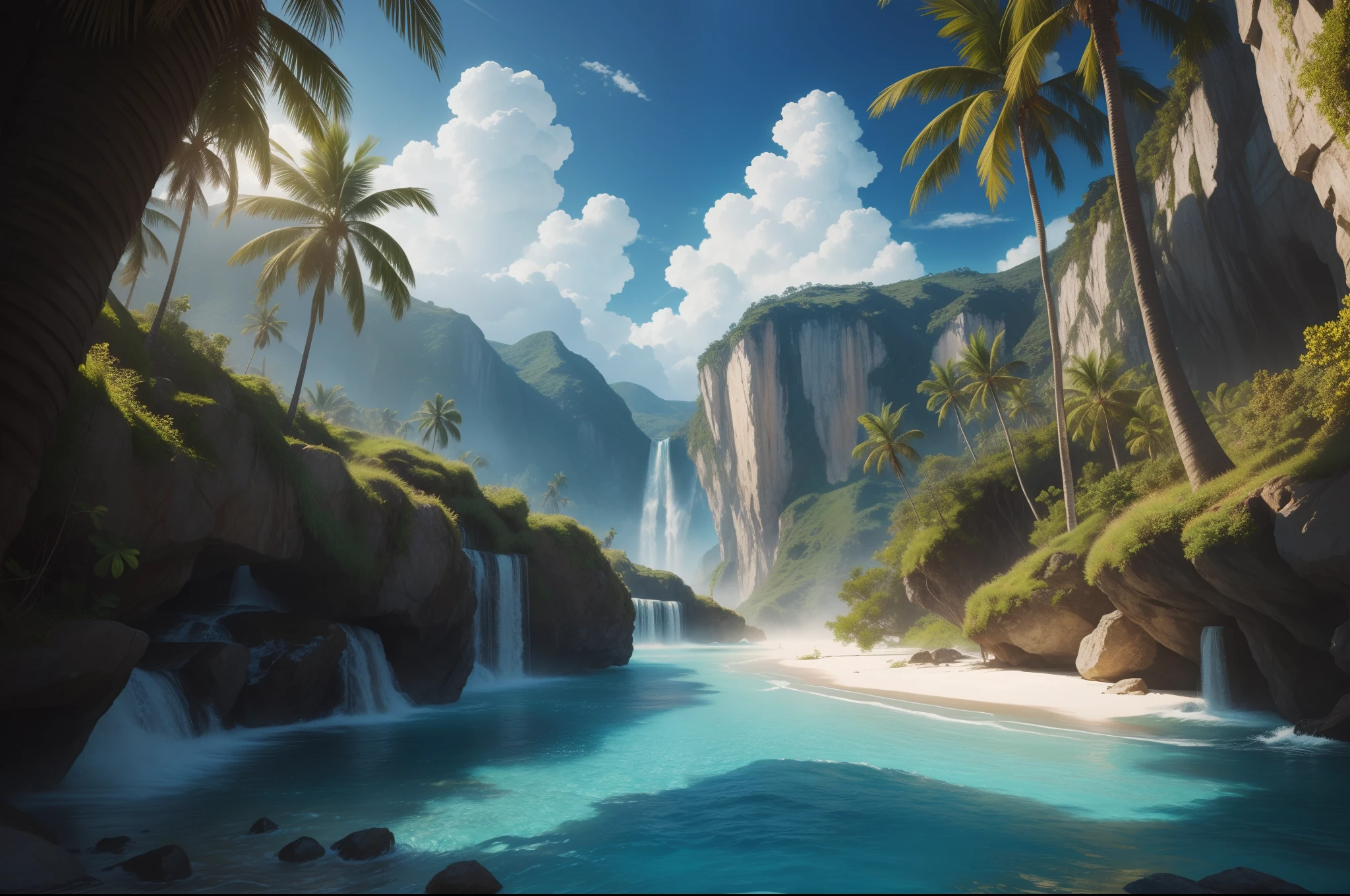 paradise, perfect drawing, high quality, cinematic quality, clear details, high definition, high resolution, photorealism, hyperrealism, professional photography, masterpiece