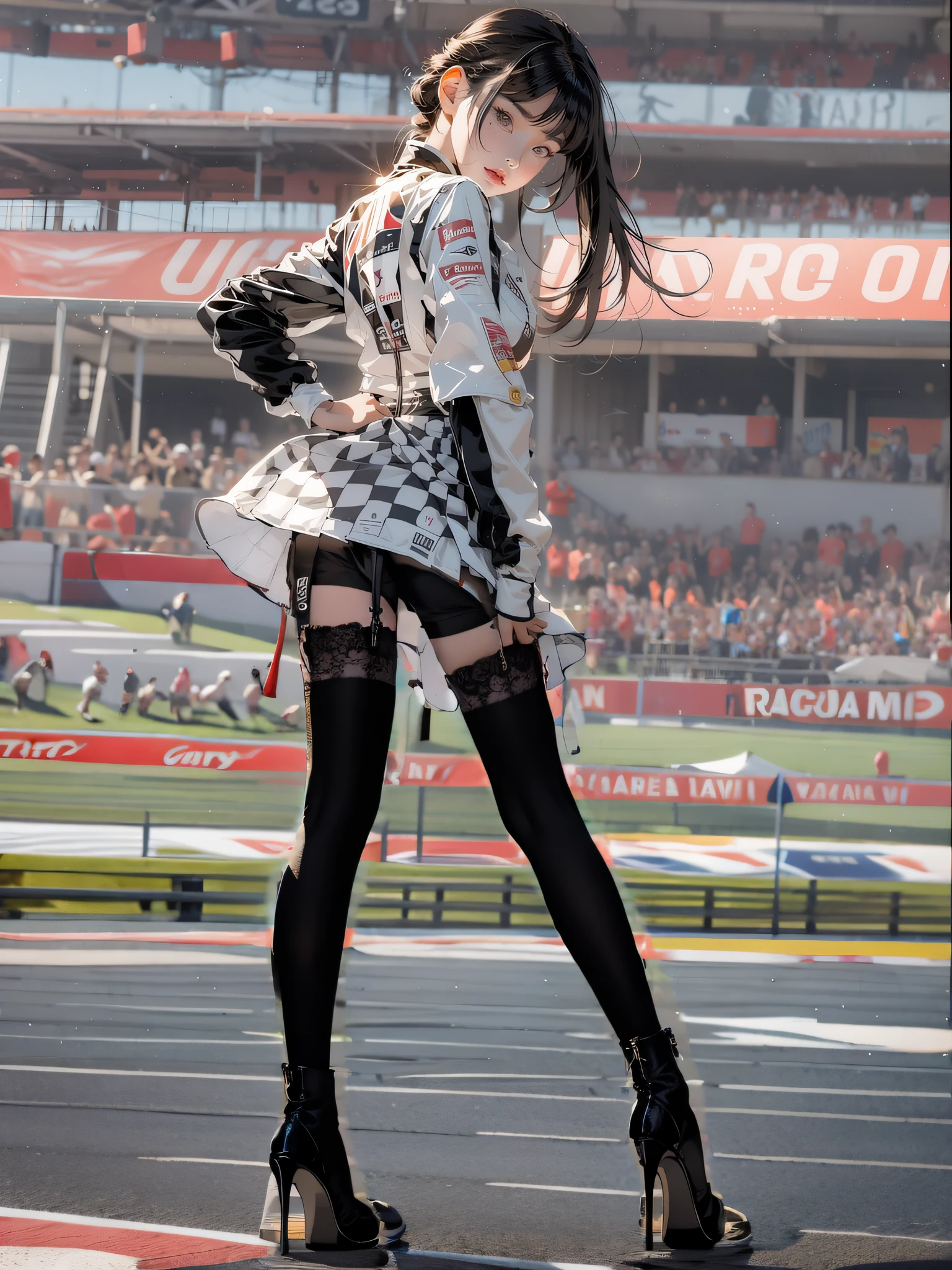 Racing pit area,racer