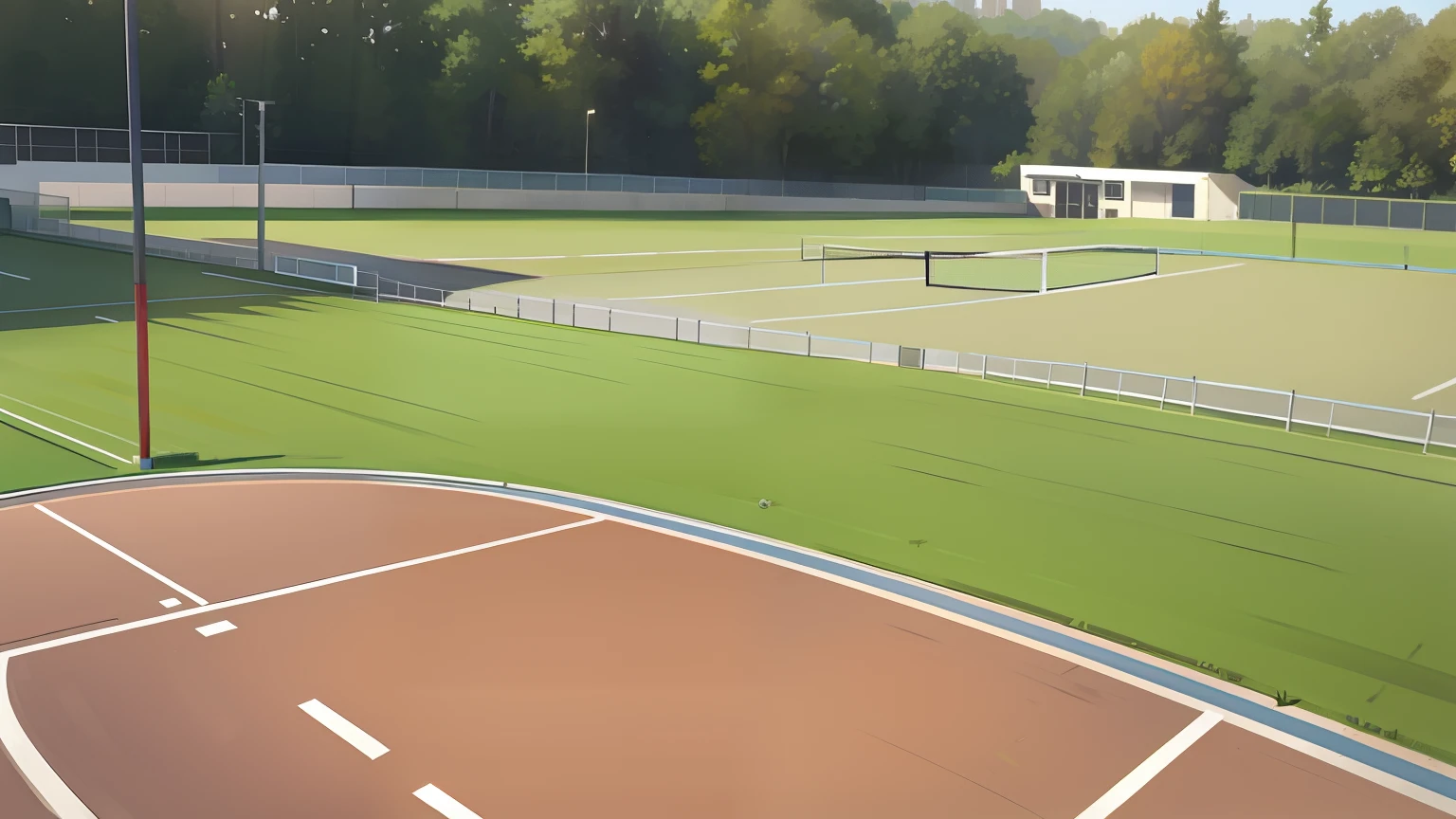 Empty tennis court