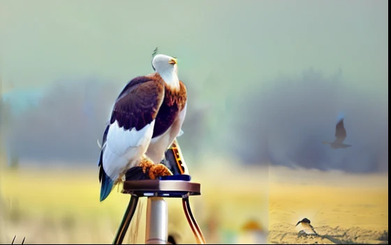 Arad woman photographs eagles soaring in the sky with camera in the field