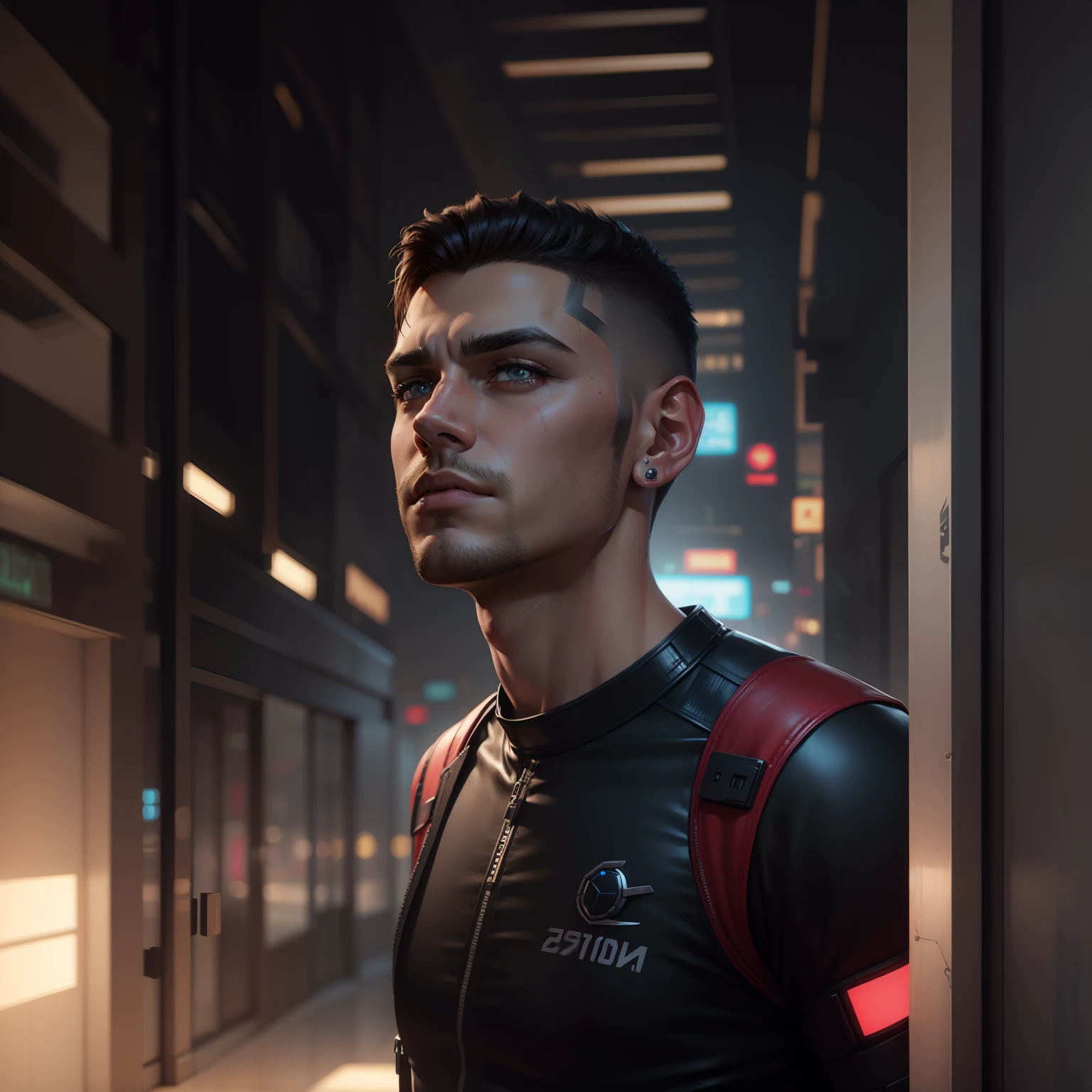 Change background cyberpunk handsome boy, realistic face, 8k, ultra realistic